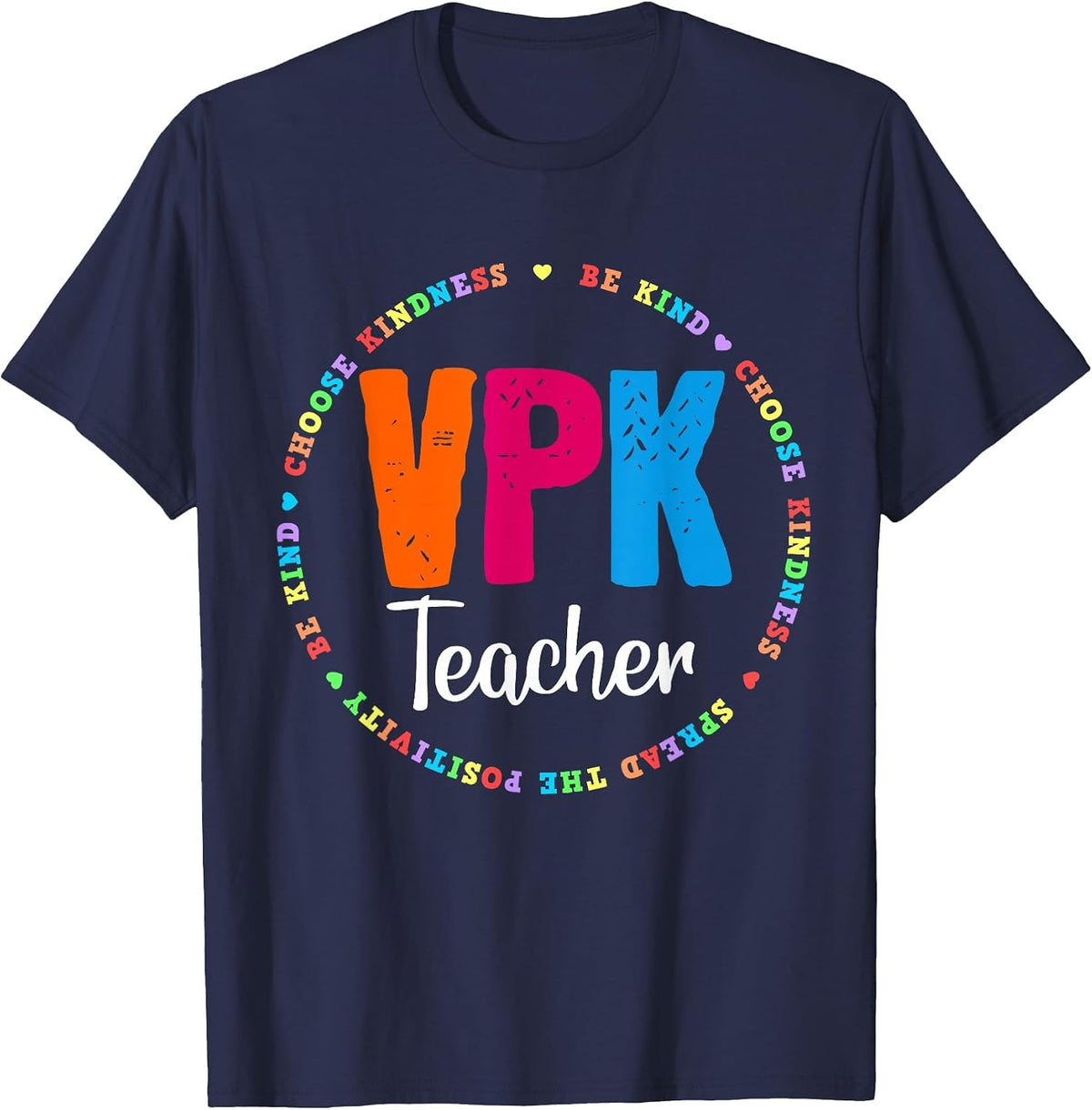 Matching VPK Crew Teacher Voluntary Prekindergarten Team T-Shirt - Navy Blue