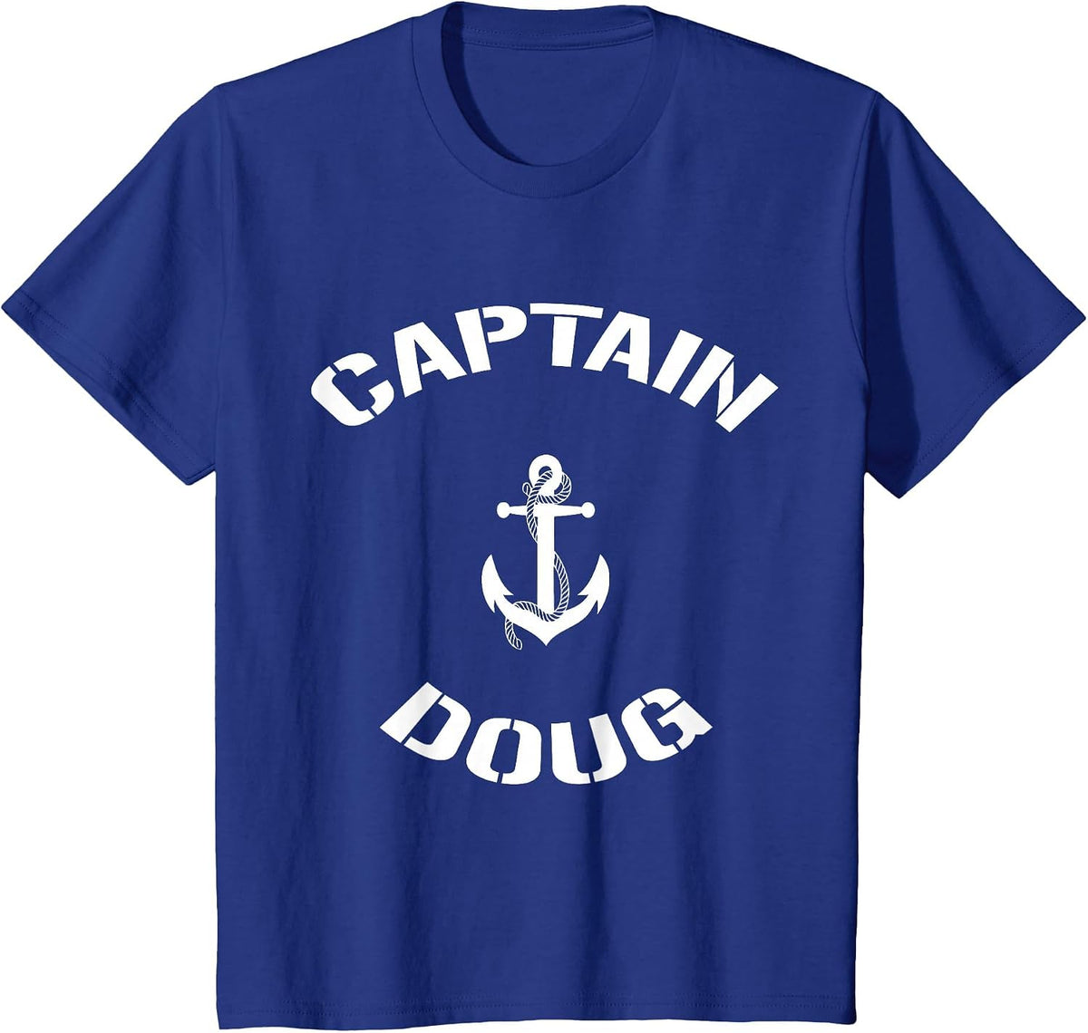Sailing Boat Captain Doug Personalized Boating Name T-Shirt - Royal Blue