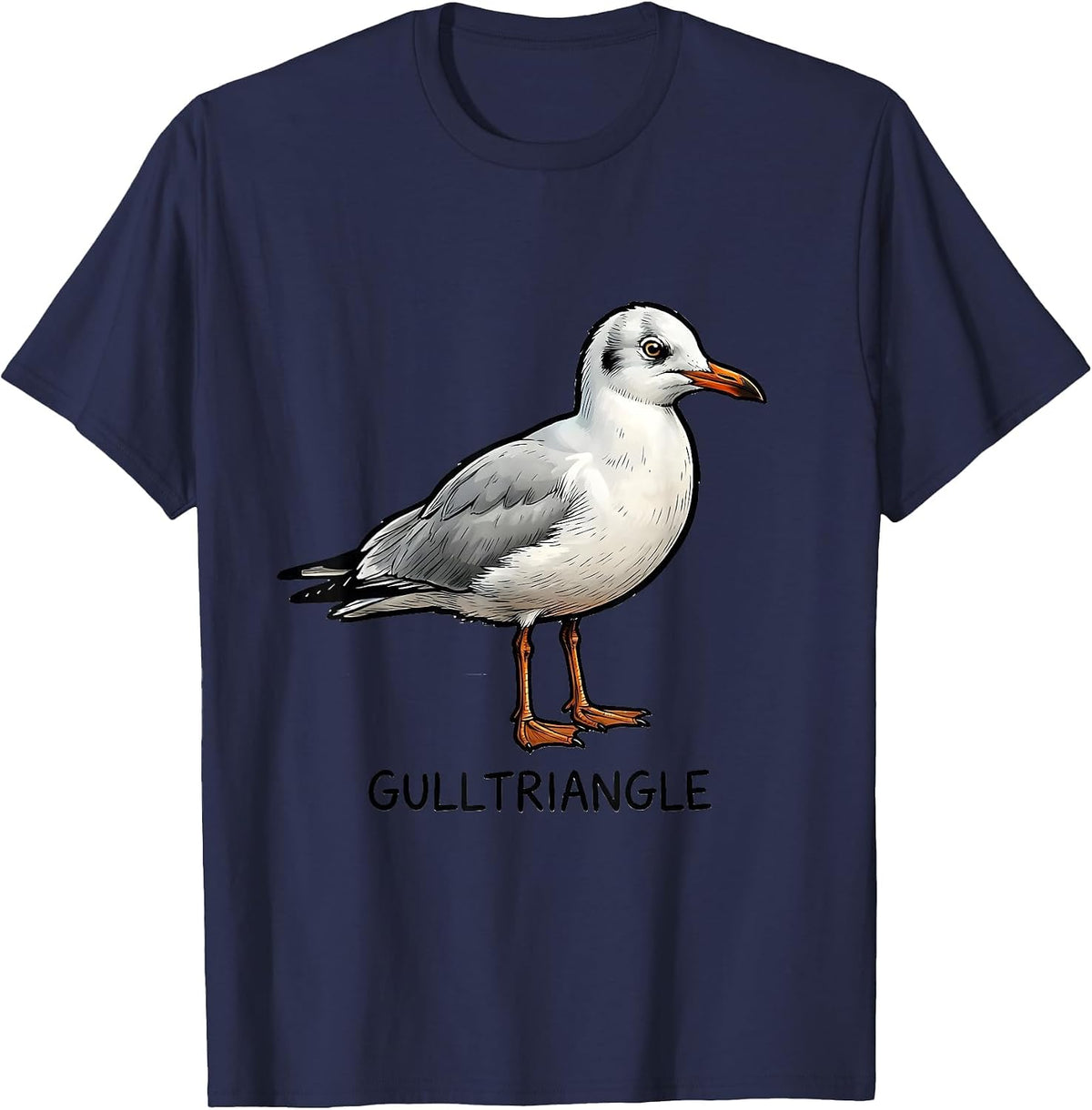Gulltriangle Funny Bird Pun Math Teacher Geometry Humor T-Shirt - Navy Blue