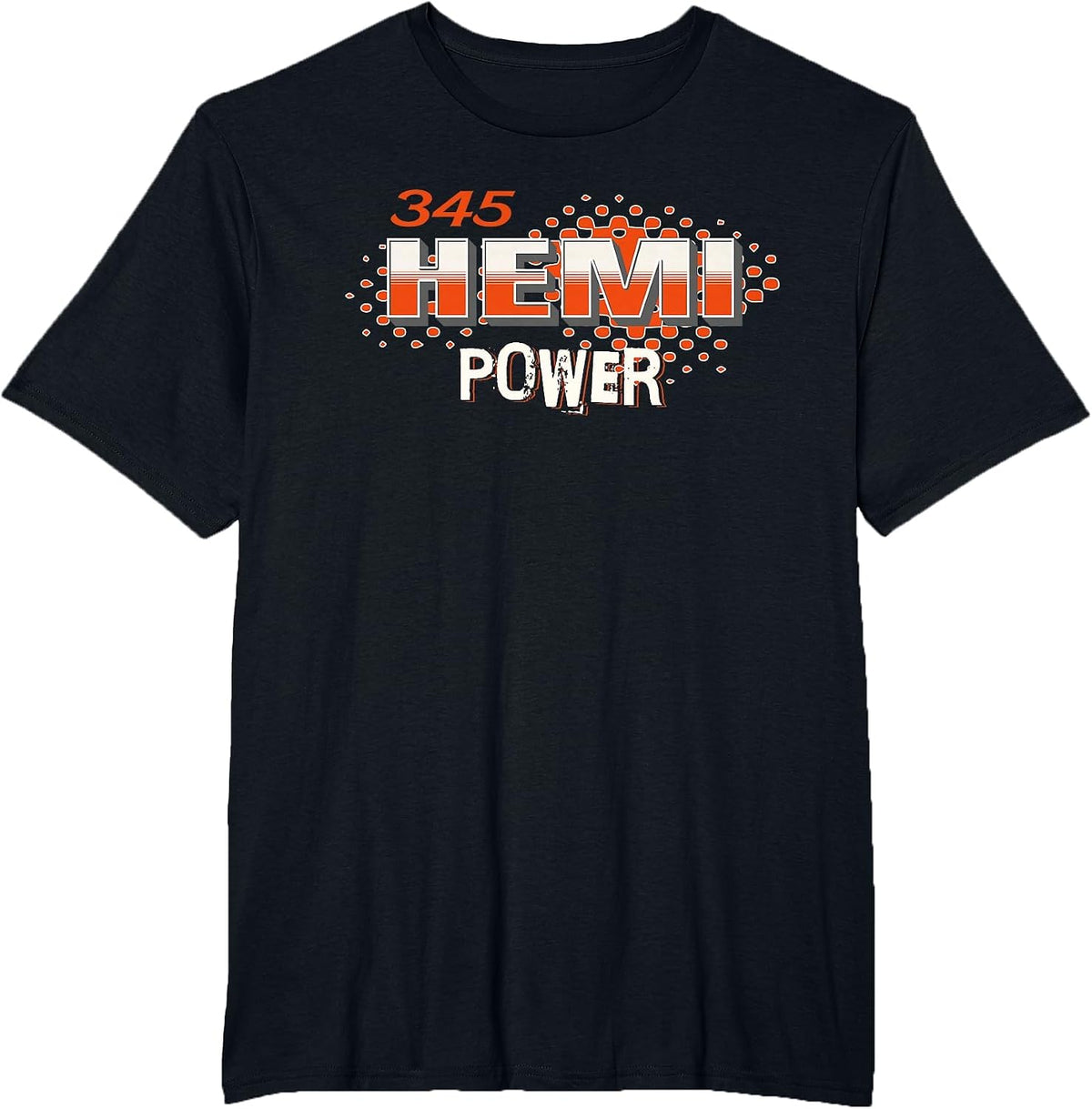 345 Hemi Power Muscle Car Design T-Shirt - Black