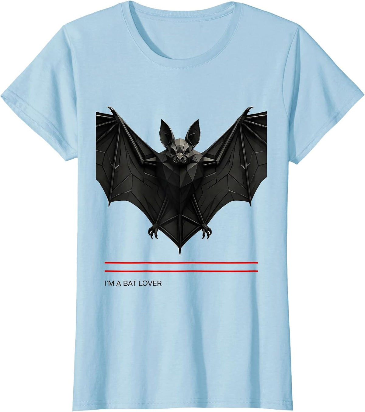 Women's I'm A Bat Lover Whimsical Bat Wildlife Conservation Bat Week T-Shirt - Baby Blue