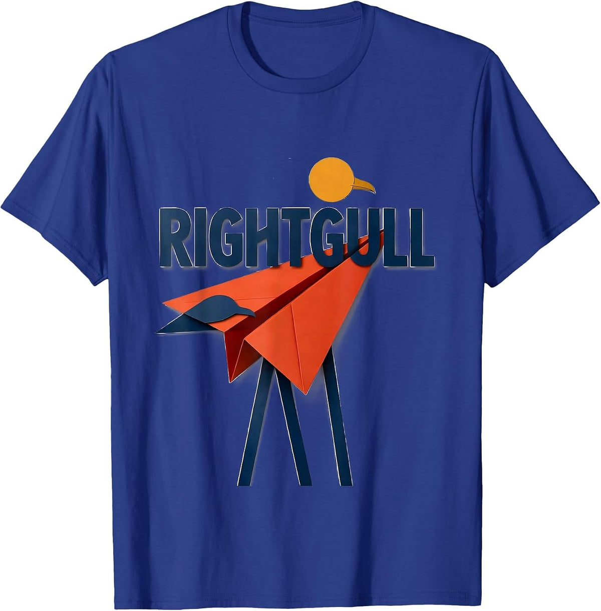 Men's Rightgull Triangle Bird Pun Funny Math Teacher Humor T-Shirt - Royal Blue