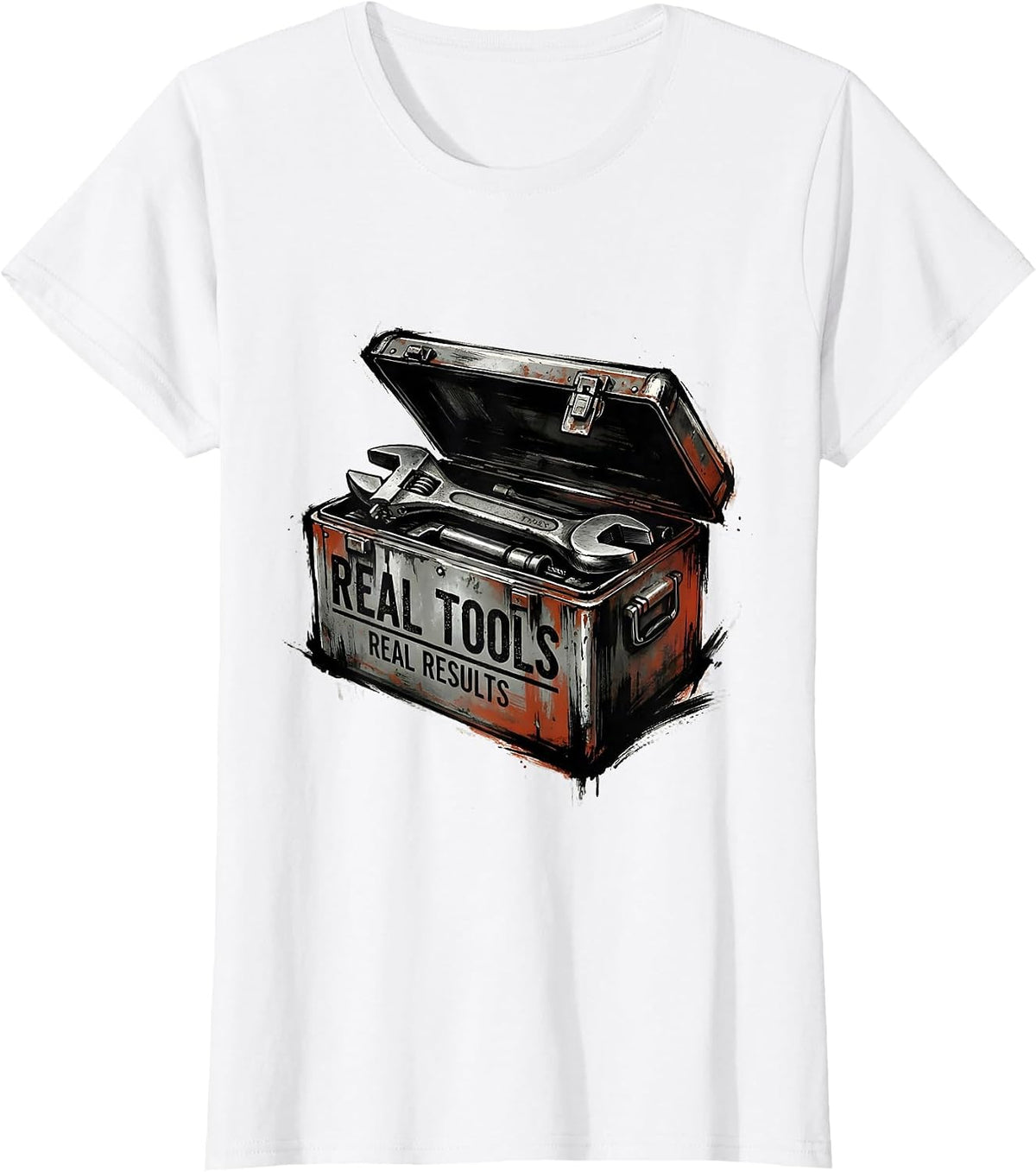 Real Tools Real Results Mechanic Design T-Shirt - White