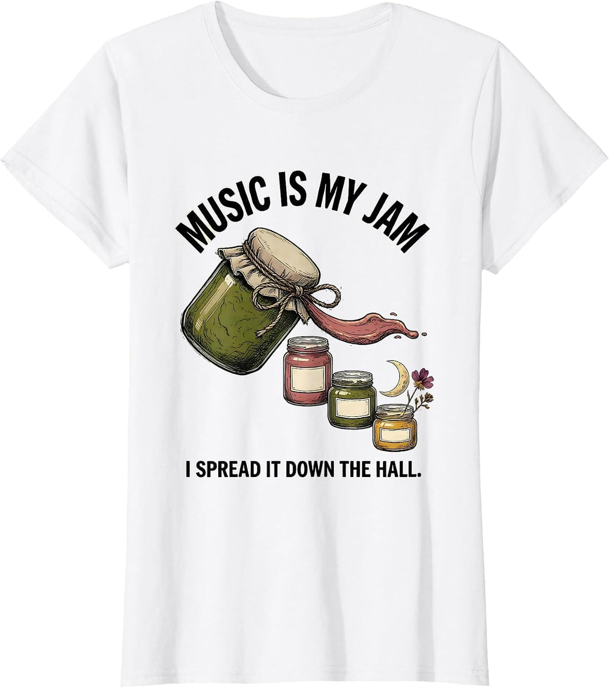 Women's Music Is My Jam, I Spread It Down The Hall Teacher T-Shirt - White
