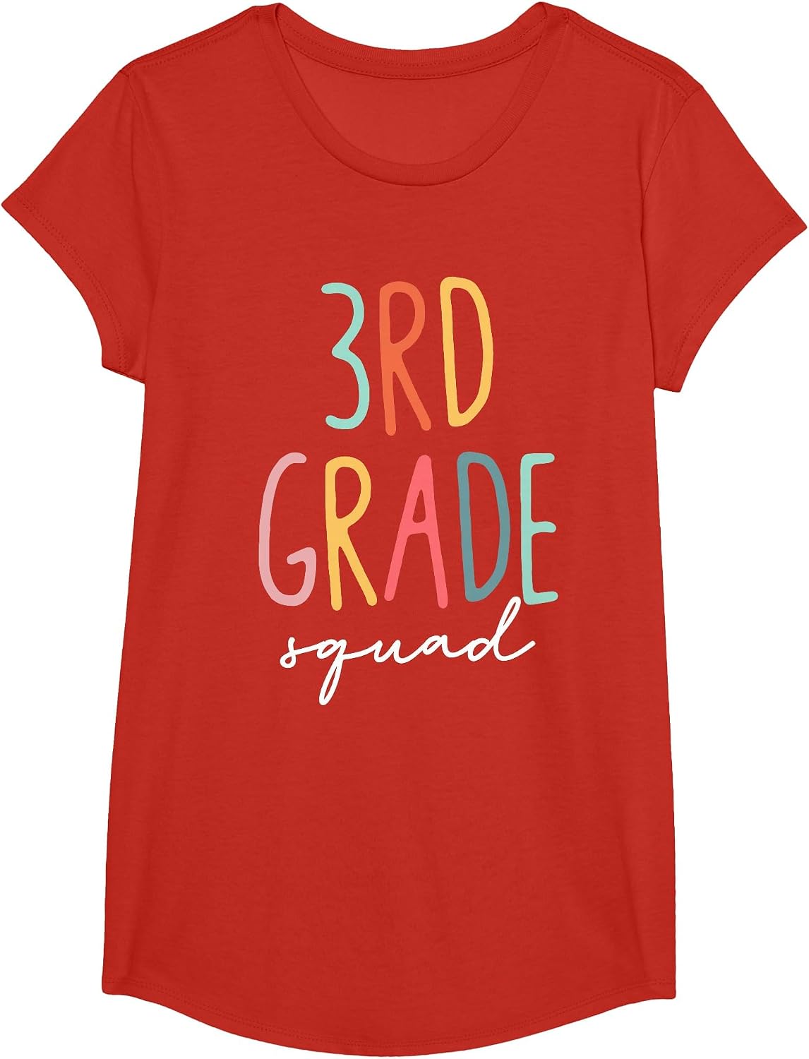 3rd Grade Squad Third Grade Teacher Crew Back to School T-Shirt - Girls Red