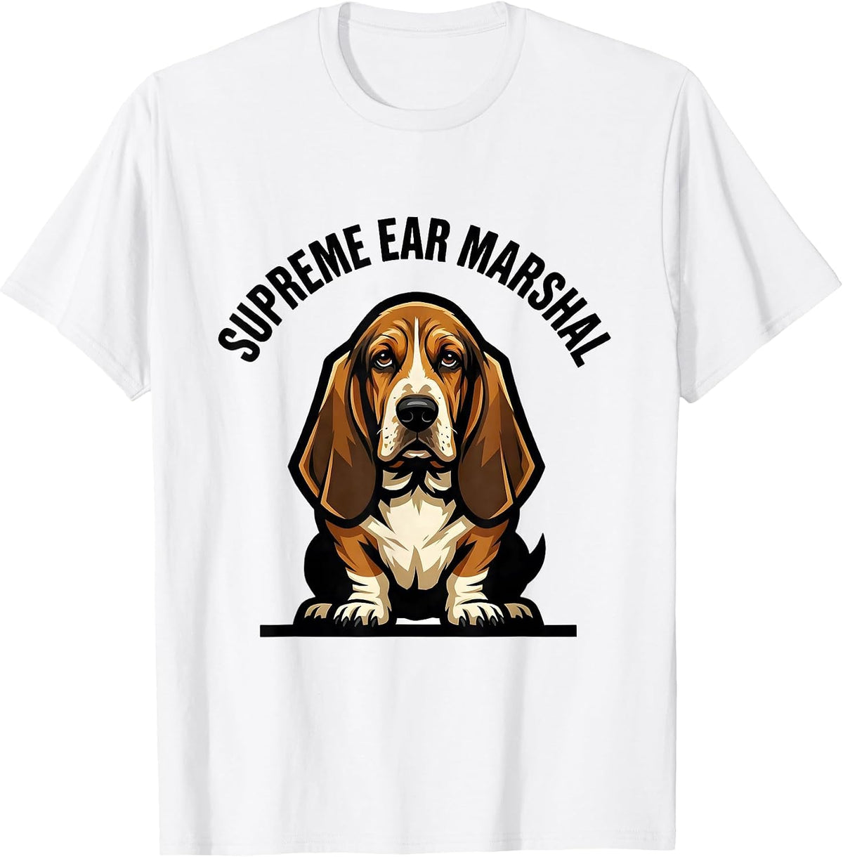 Men's Supreme Ear Marshal Funny Basset Hound Dog Lover Gift T-Shirt - White