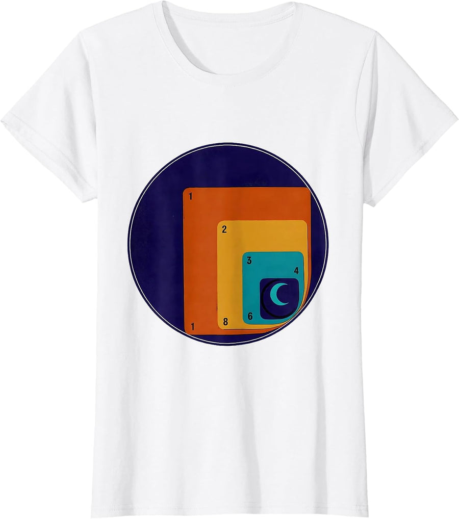 Women's Fibonacci Spiral Golden Ratio Sacred Geometry Math T-Shirt - White