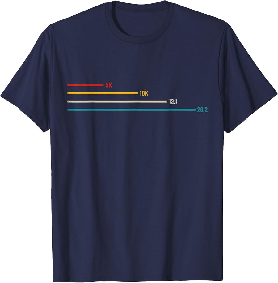 Running Vintage 26.2 Miles Marathoner Half Marathon Runner T-Shirt - Navy Blue