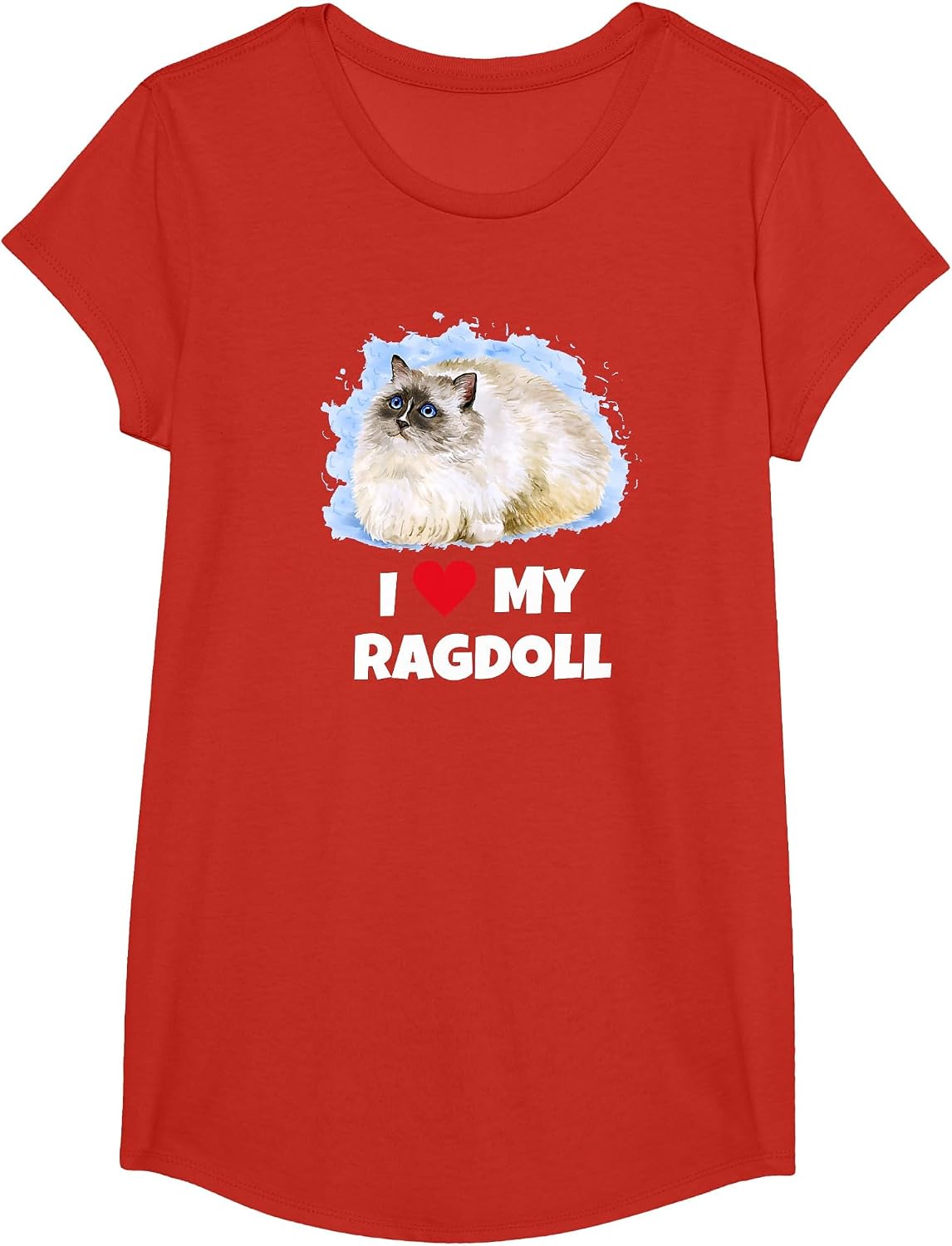 I Love My Ragdoll Cat T-Shirt T-Shirt - Girls Red
