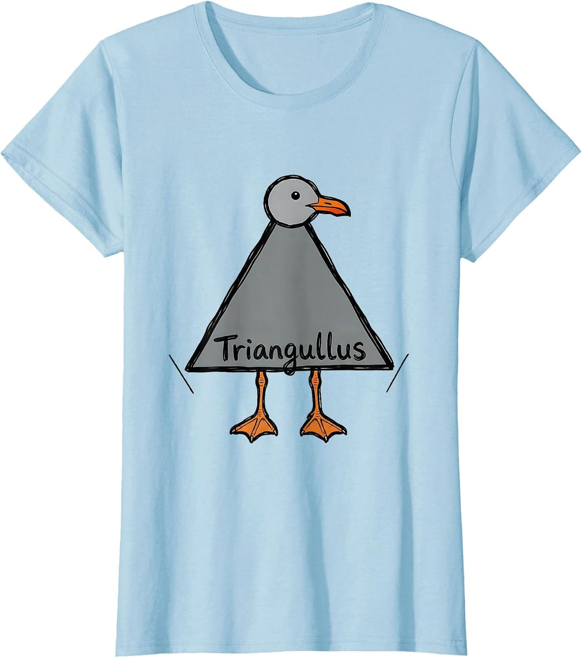 Triangullus Funny Triangle Seagull Bird Pun Math Teacher T-Shirt - Baby Blue
