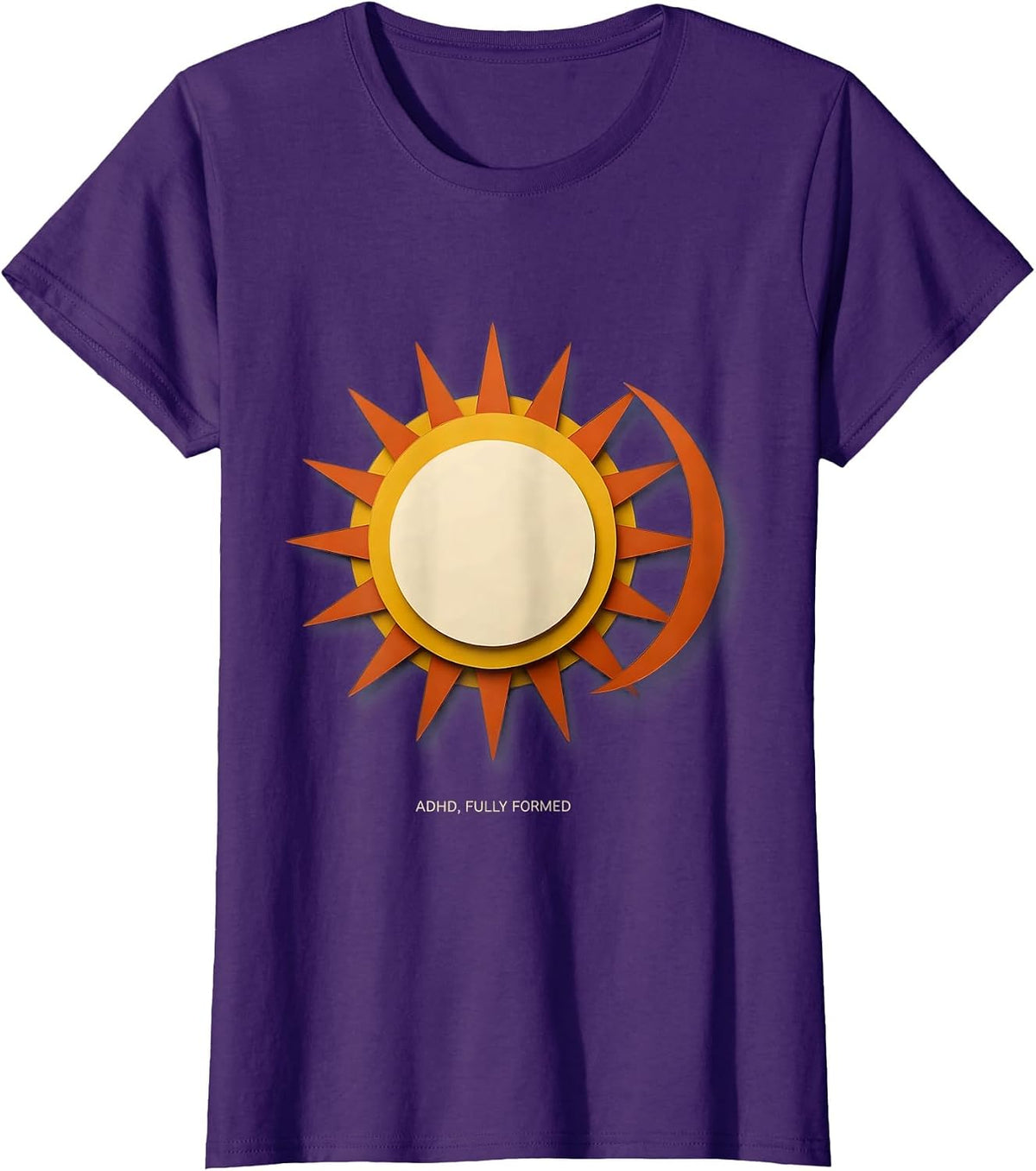 Women's ADHD Fully Formed Paper Cutout Neurodiversity Awareness T-Shirt - Purple