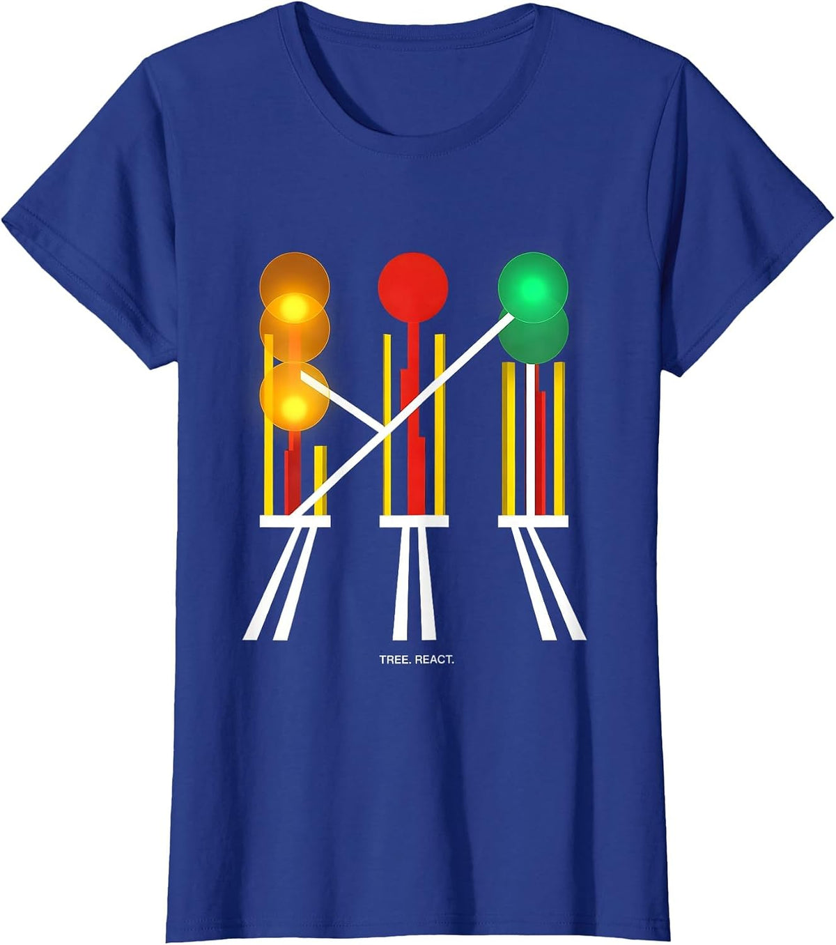Women's Tree React Bauhaus Modernist Drag Racing RC Car Enthusiast T-Shirt - Royal Blue