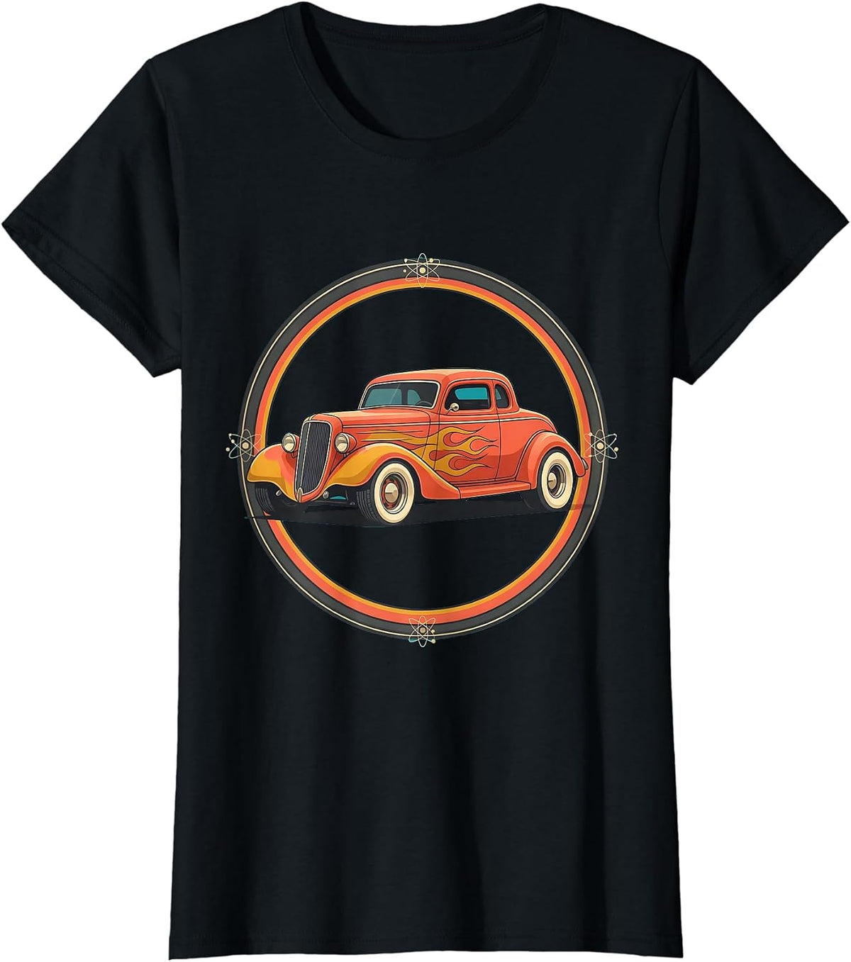 Vintage Classic Hot Rod Flame Paint Job Graphic T-Shirt - Black