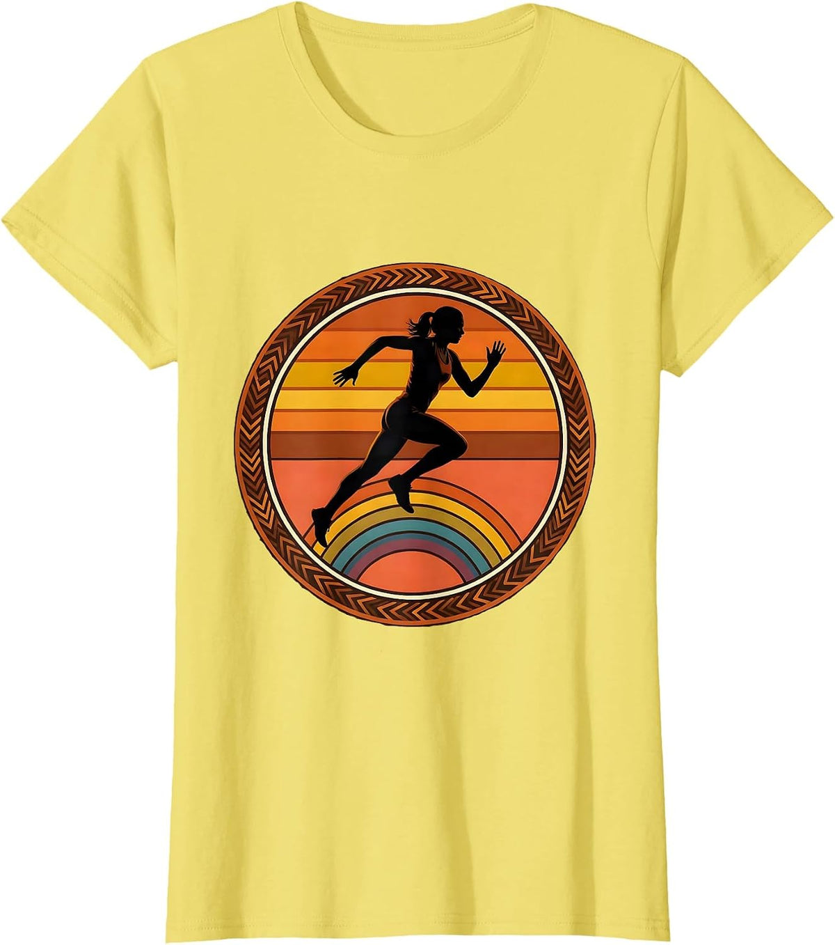 College Track Sprinter Graphic Tee T-Shirt - Lemon Yellow