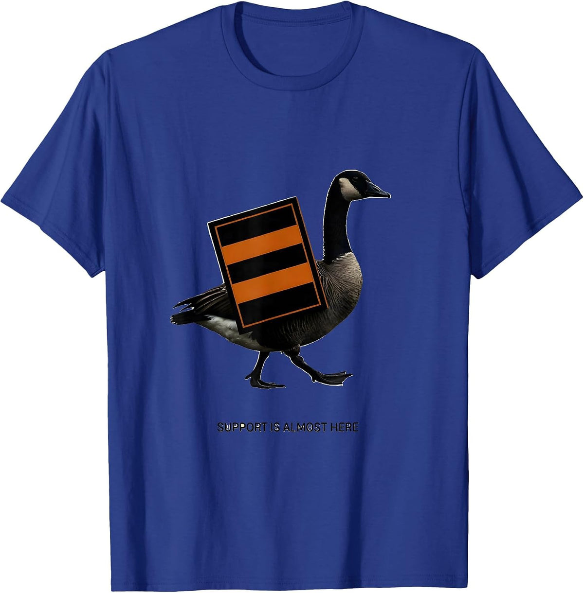 Support Is Almost Here Silly Goose Special Education Teacher T-Shirt - Royal Blue