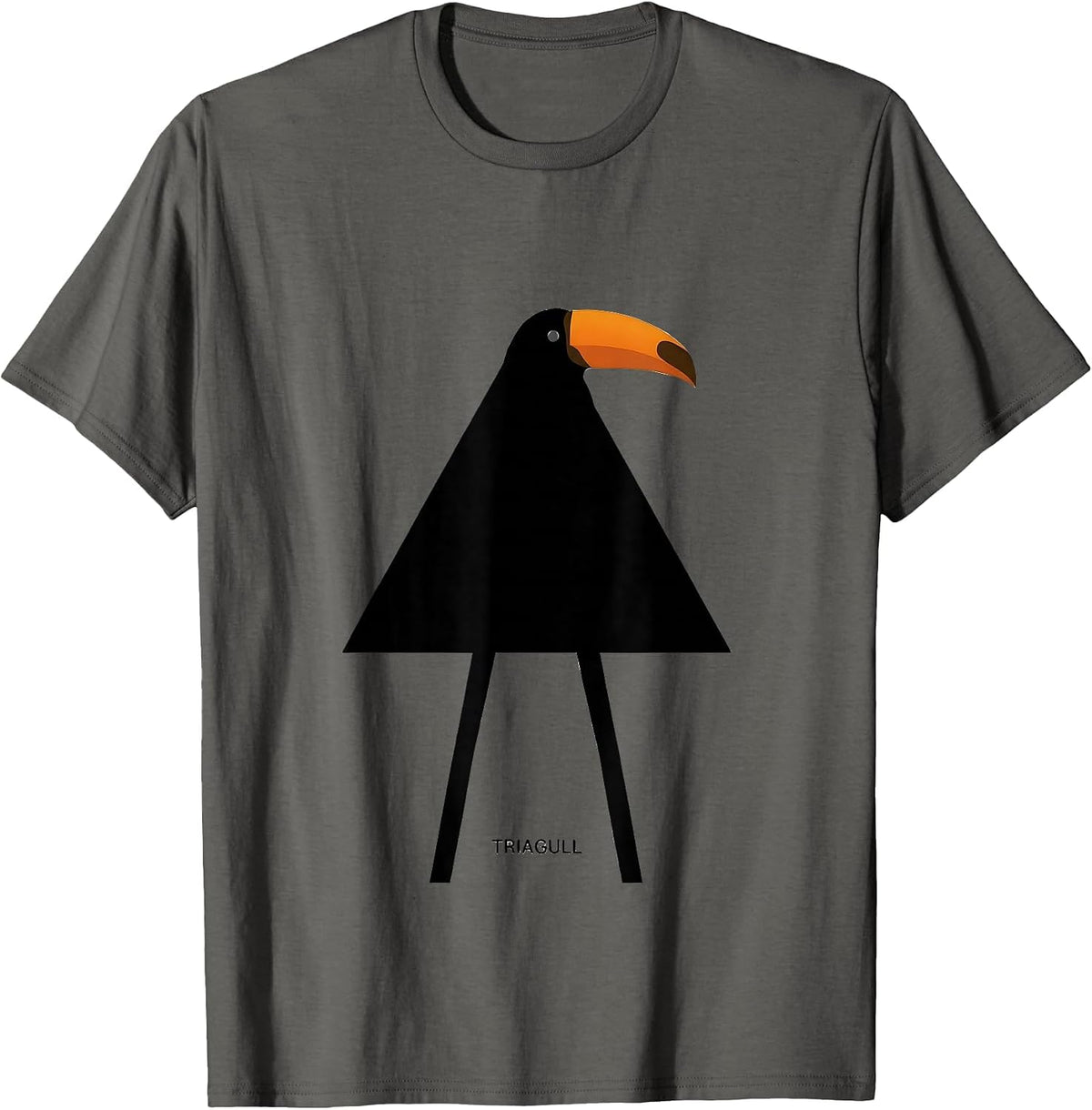 Triagull Triangle Seagull Bird Pun Funny Math Teacher Humor T-Shirt - Asphalt Grey