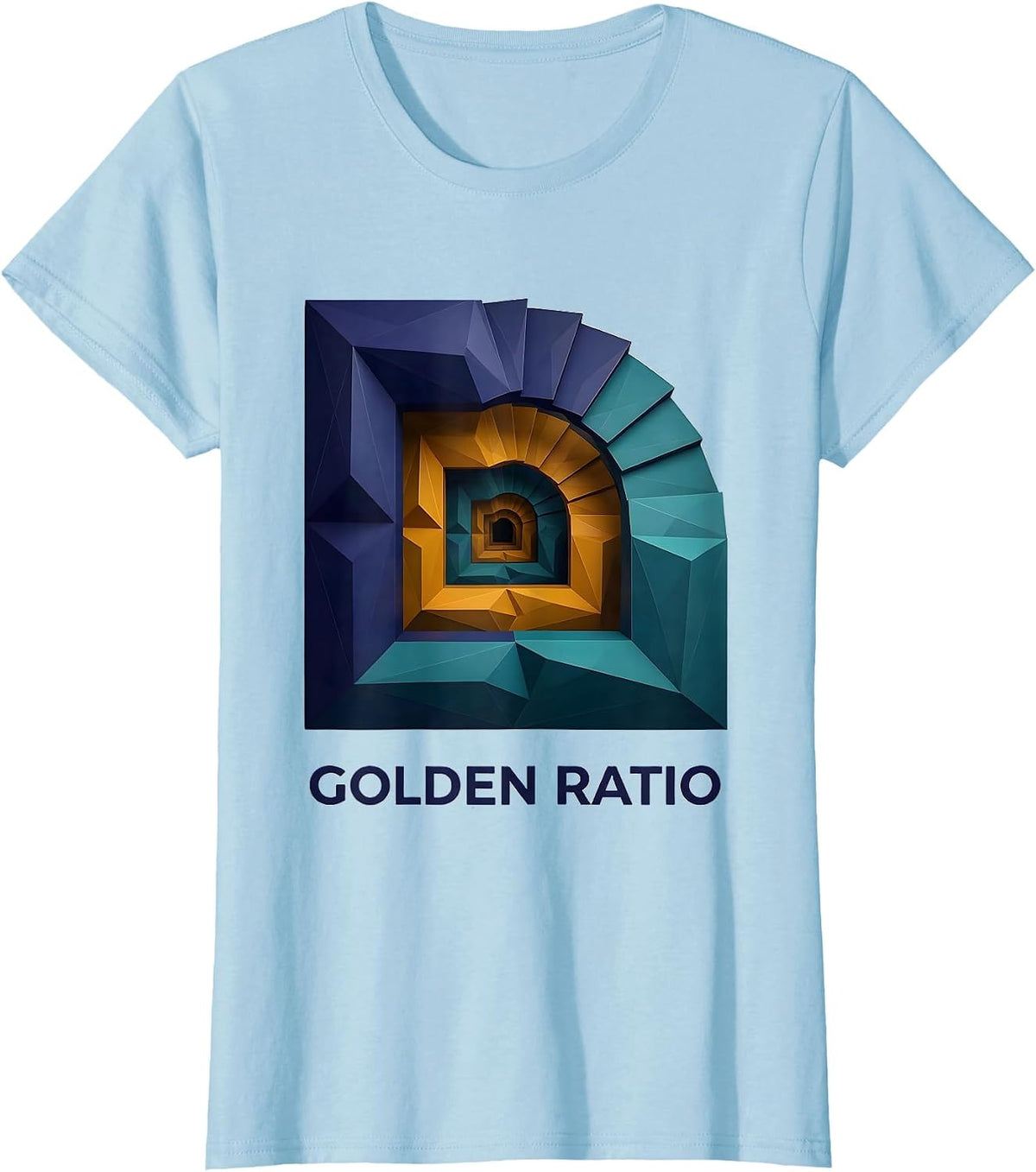 Women's Golden Ratio Low Poly Sacred Geometry Math Enthusiast Gift T-Shirt - Baby Blue