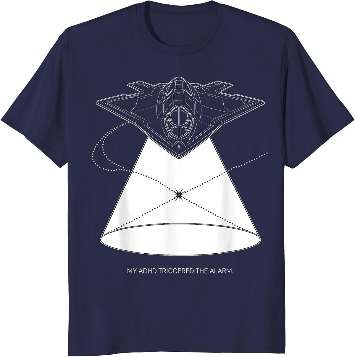 Men's My ADHD Triggered The Alarm Funny Neurodiversity Meme ADHD T-Shirt - Navy Blue