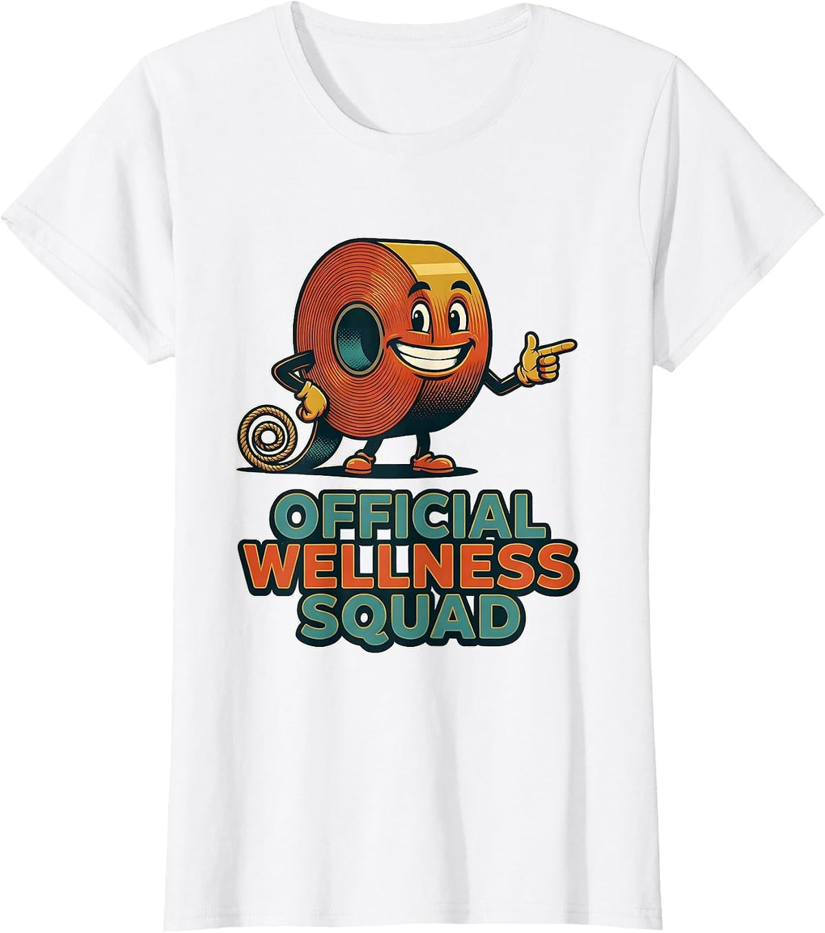Official Wellness Squad Retro Advertising Mascot Health T-Shirt - White