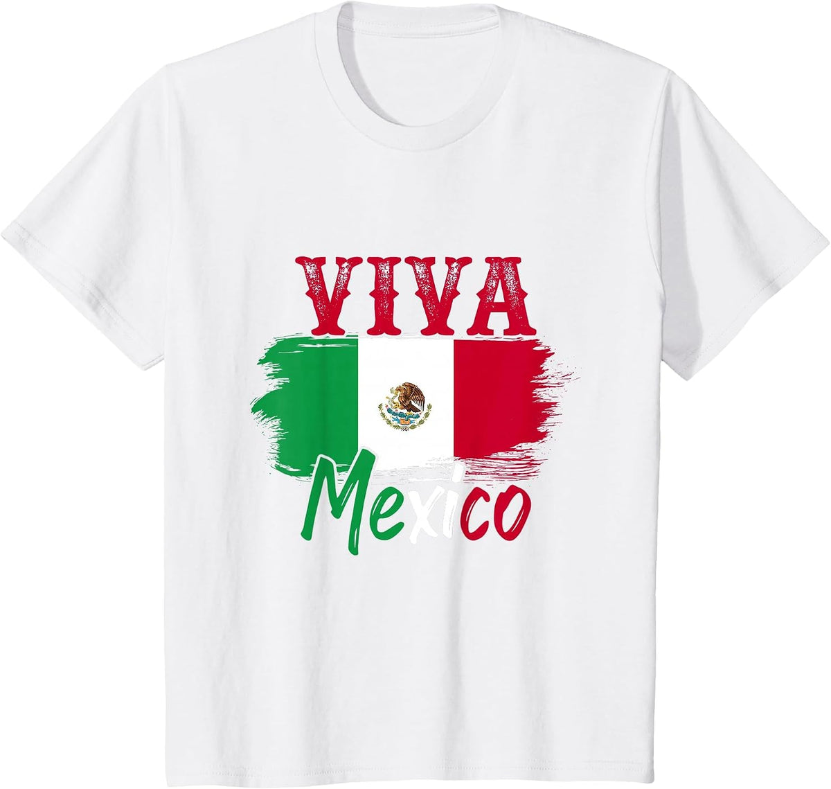 Mexican Flag Viva Mexico T-Shirt - White