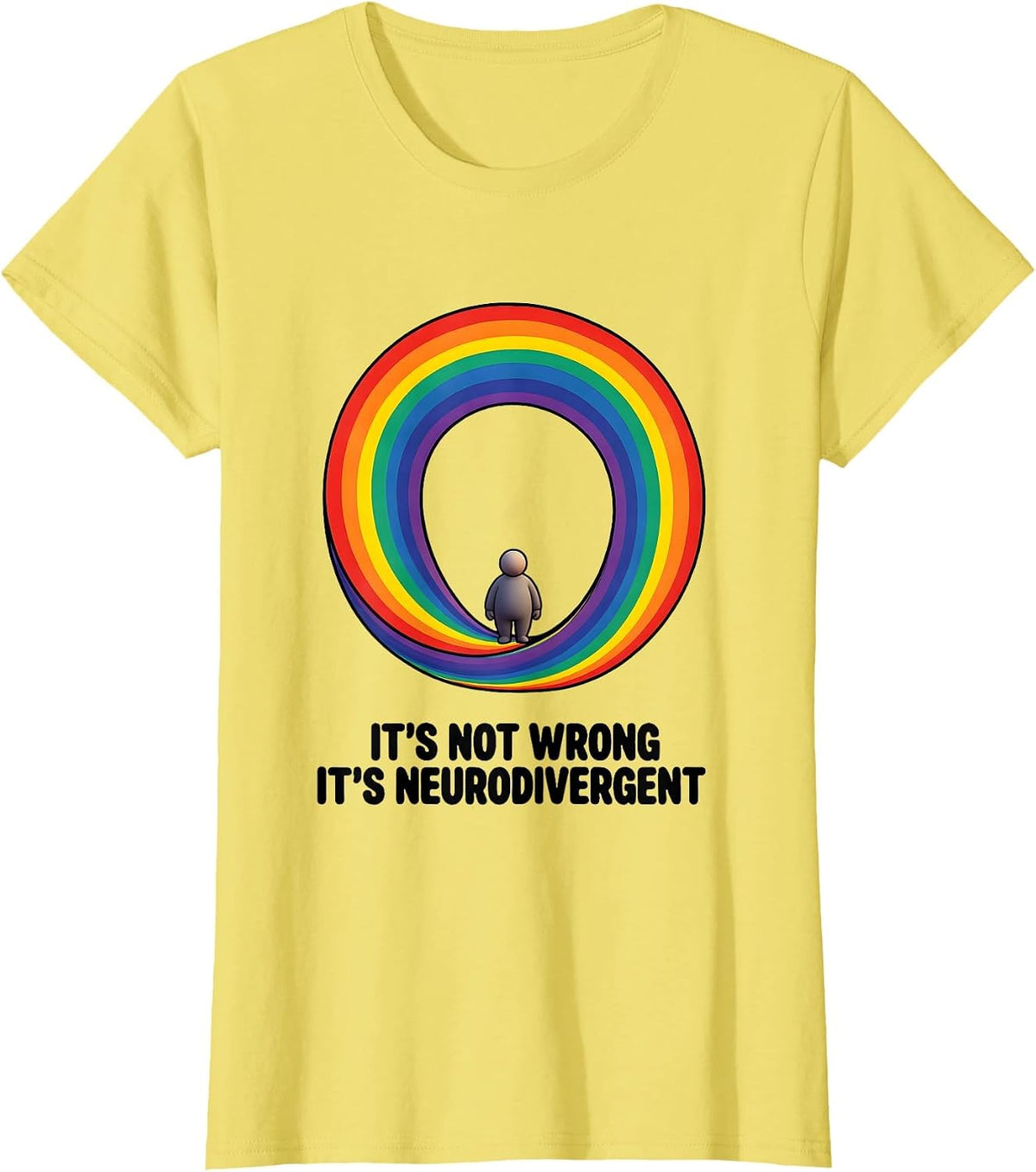 It's Not Wrong It's Neurodivergent Neurodiversity Awareness T-Shirt - Lemon Yellow