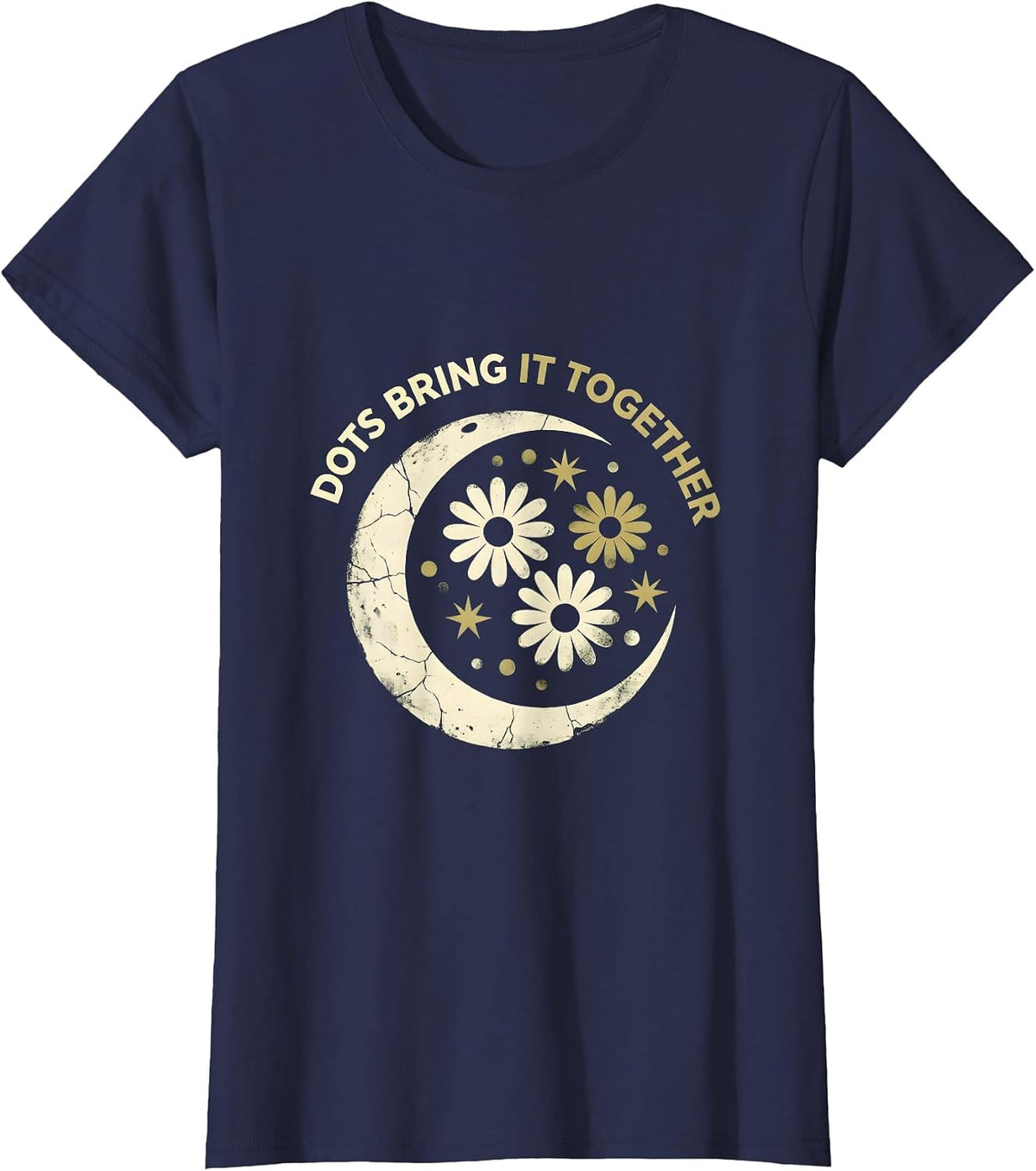 Women's Dots Bring It Together Graphic Design T-Shirt - Navy Blue