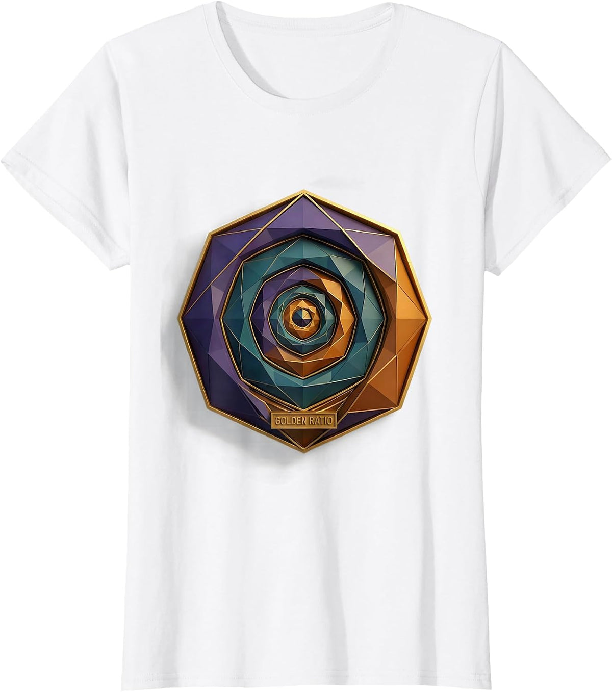 Women's Golden Ratio Low Poly Sacred Geometry Math Enthusiast T-Shirt - White