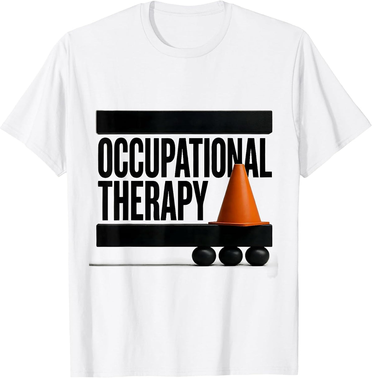 Men's Occupational Therapy Brutalist Graphic OT Therapist Work T-Shirt - White