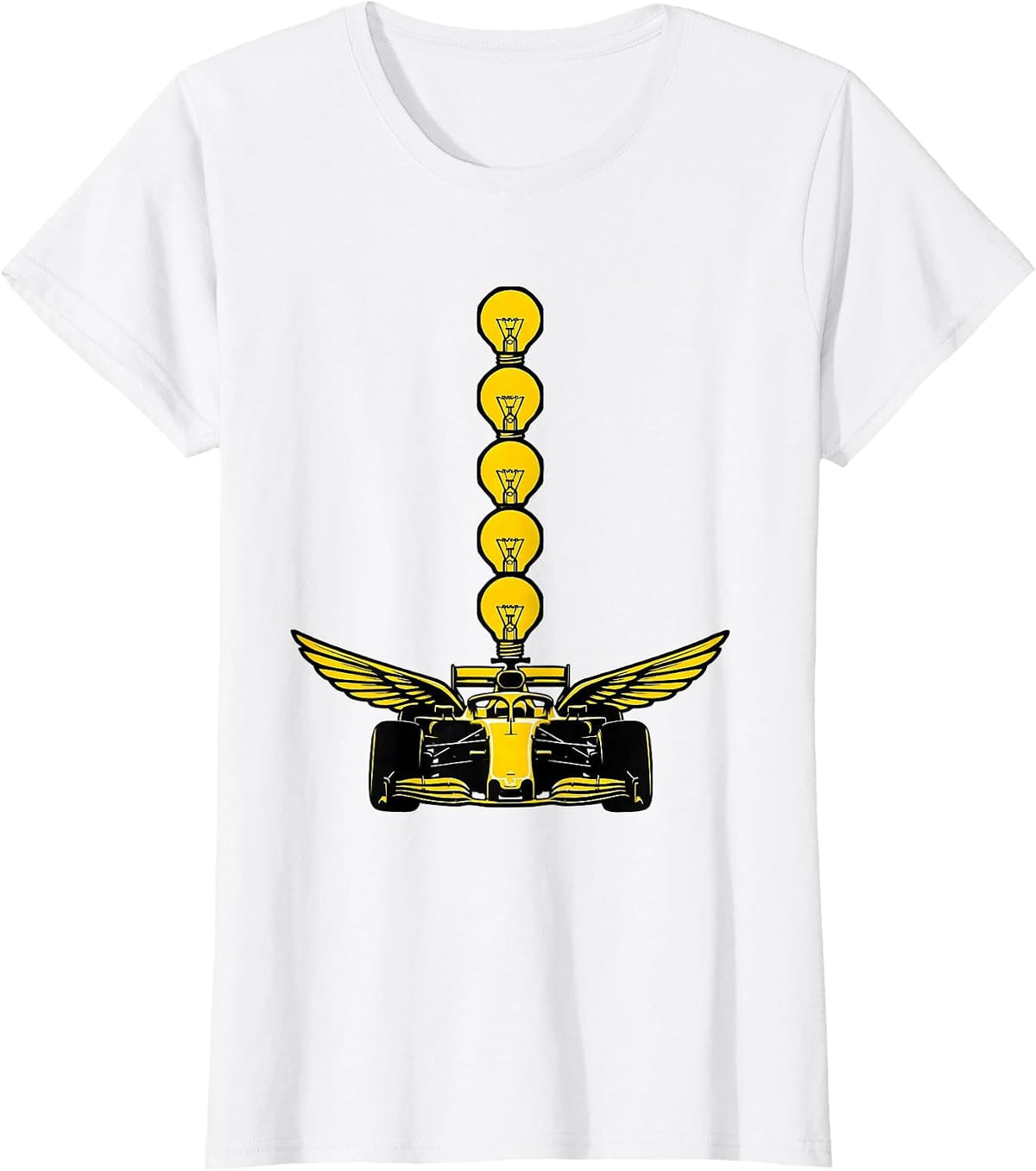 Women's Bulb Column Sprint Car RC Racing Humor T-Shirt - White