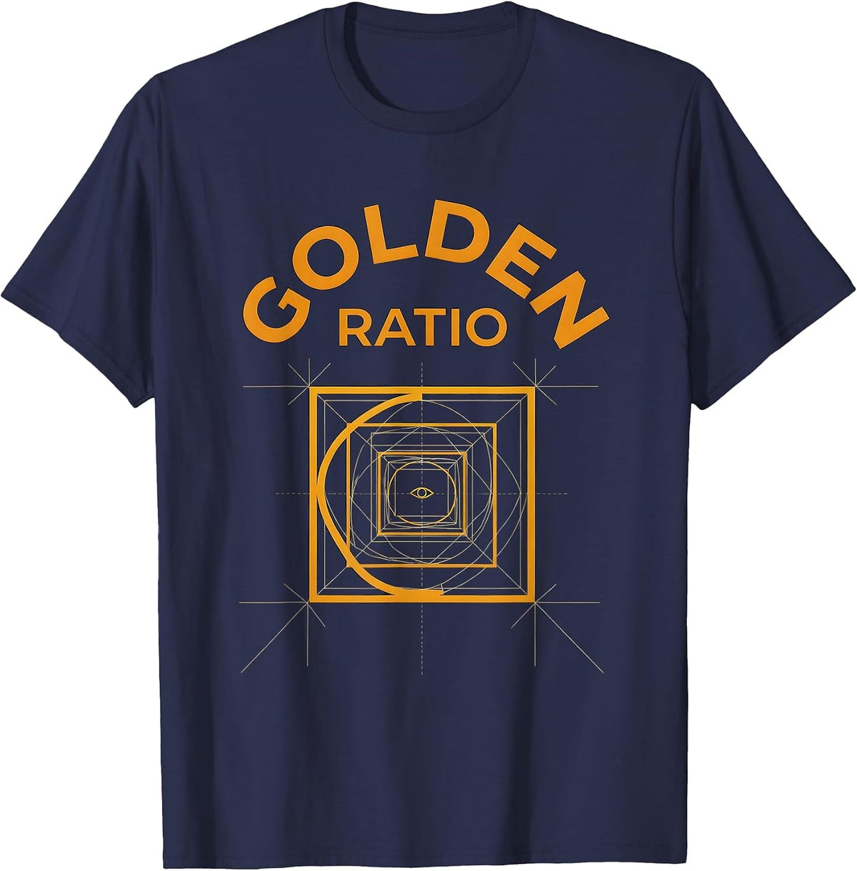 Men's Golden Ratio Geometric Sacred Geometry Math Enthusiast T-Shirt - Navy Blue