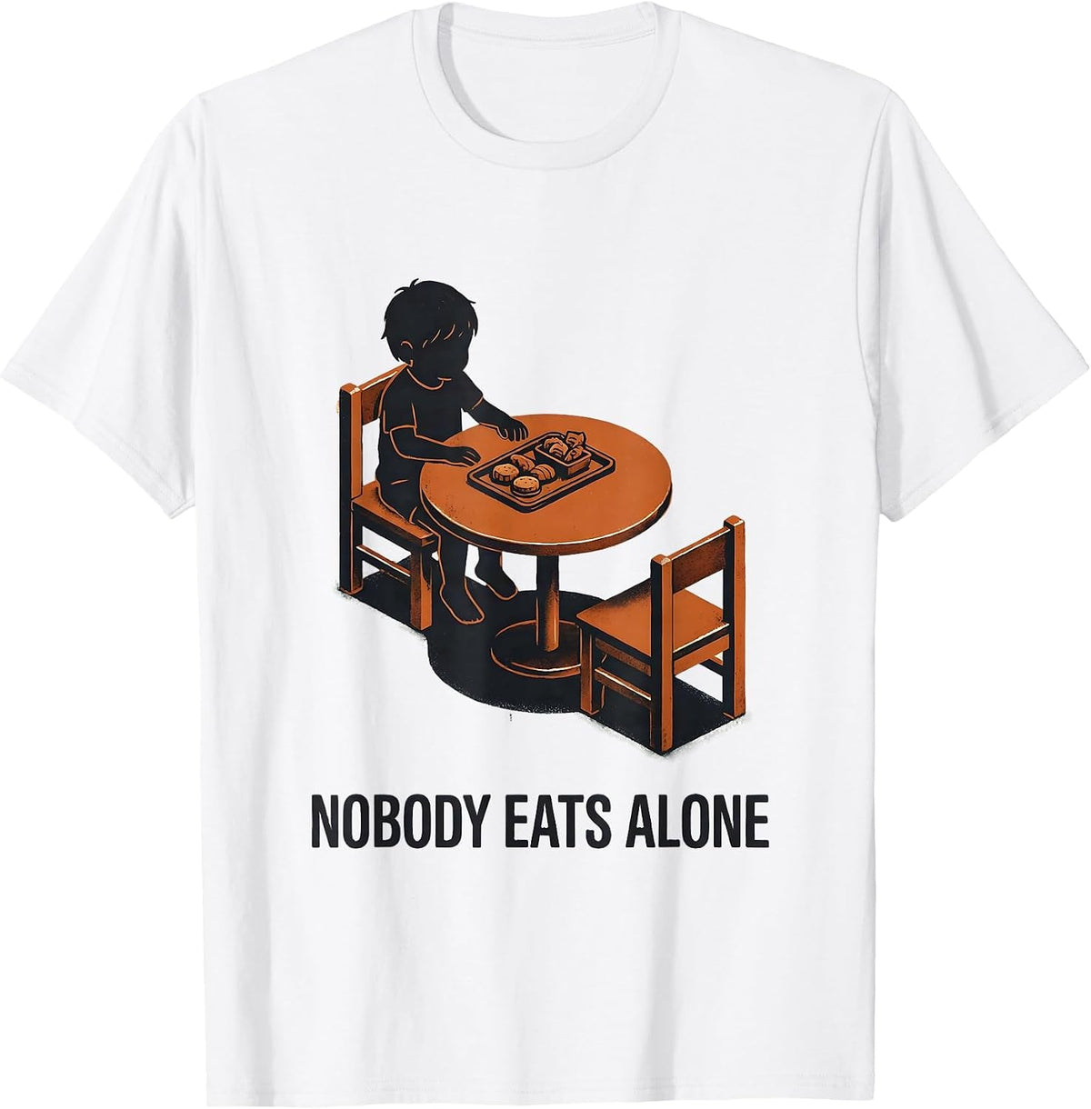 Men's Nobody Eats Alone Special Education Teacher Autism Inclusion T-Shirt - White