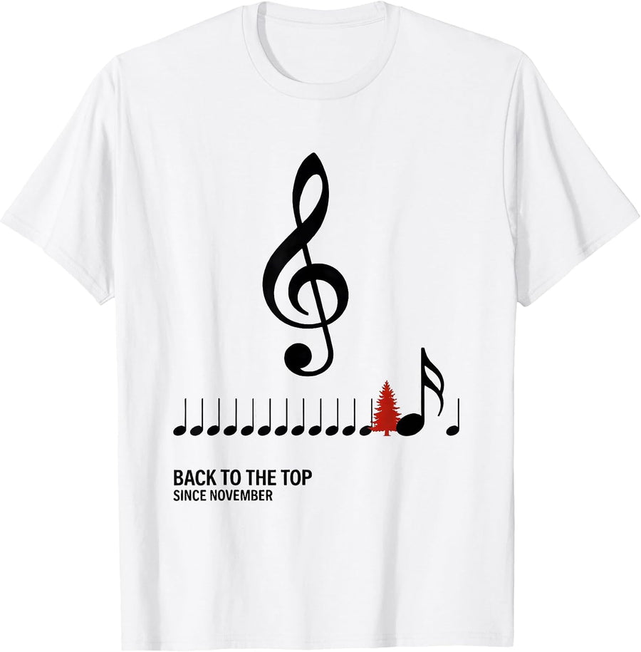Men's Back To The Top Since November Minimalist Music Teacher T-Shirt - White