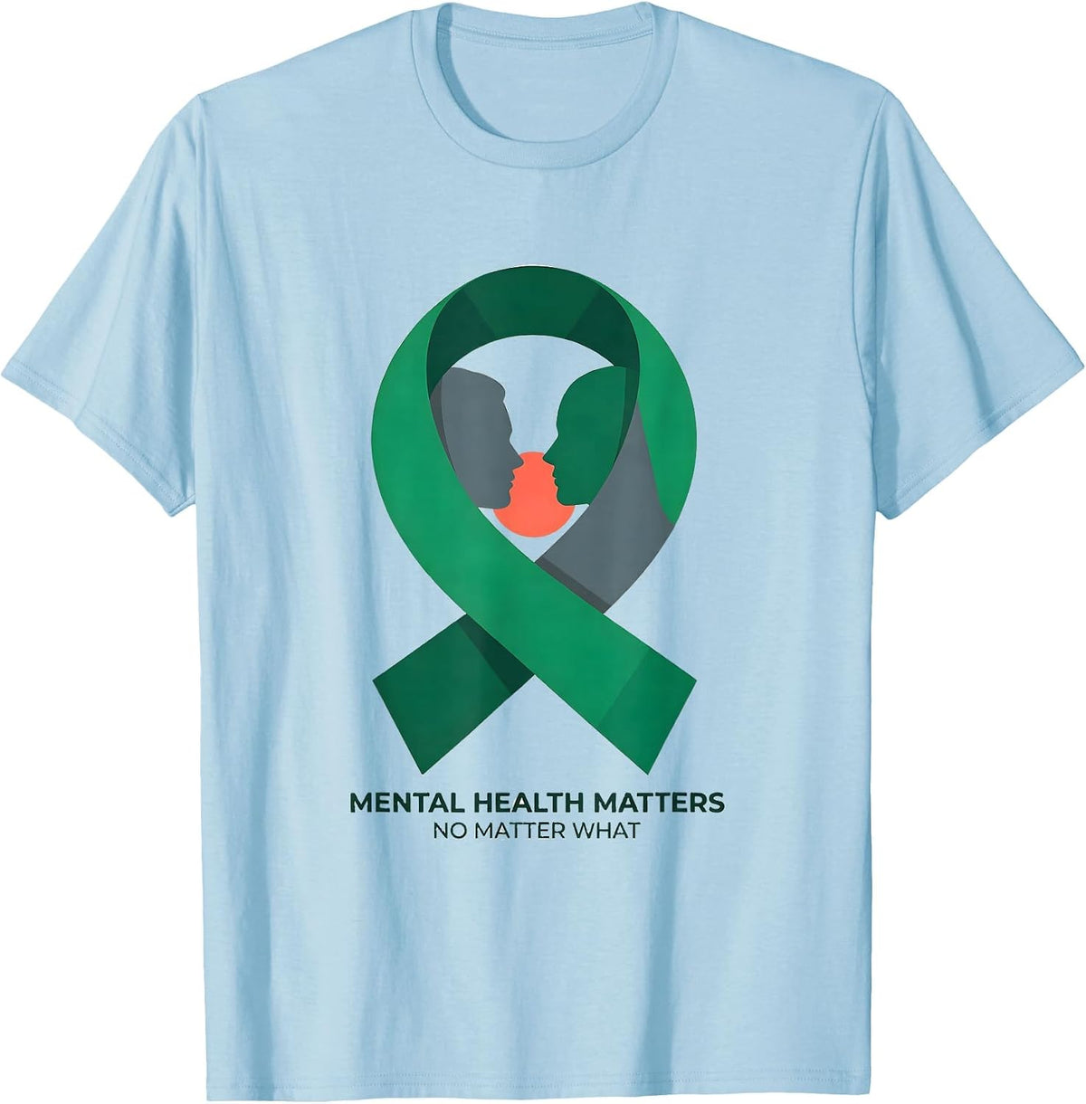 Men's Mental Health Matters No Matter What Awareness Support Squad T-Shirt - Baby Blue