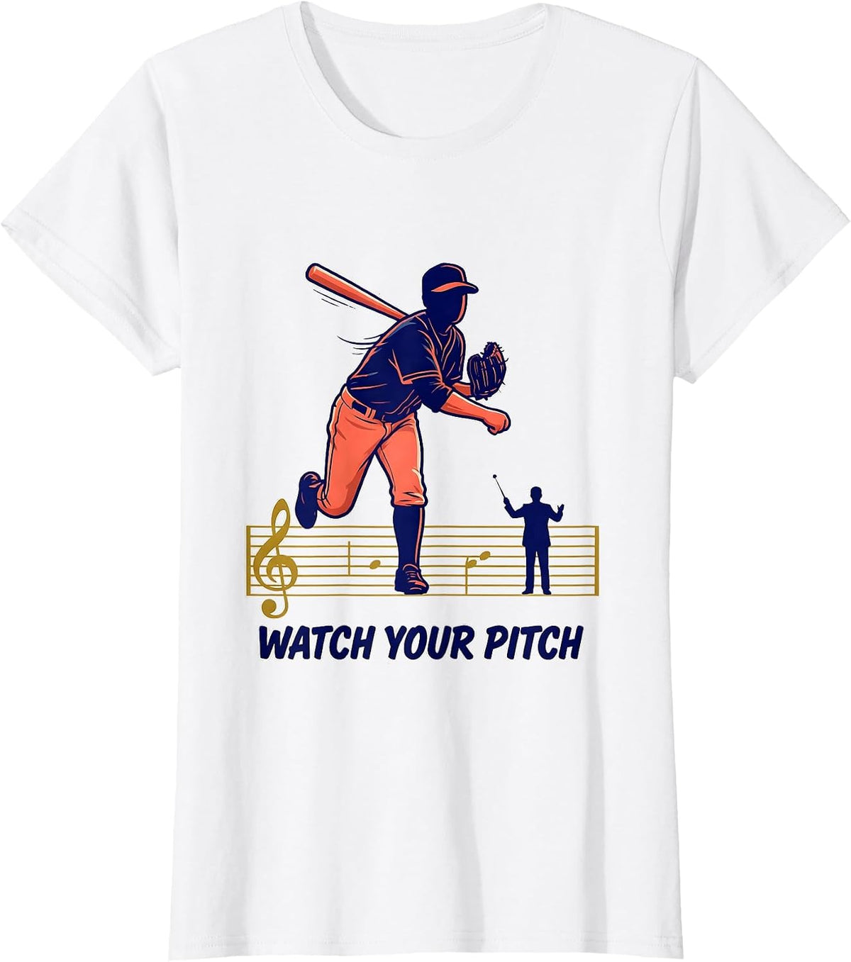 Women's Watch Your Pitch Funny Music Teacher Gift Humor T-Shirt - White