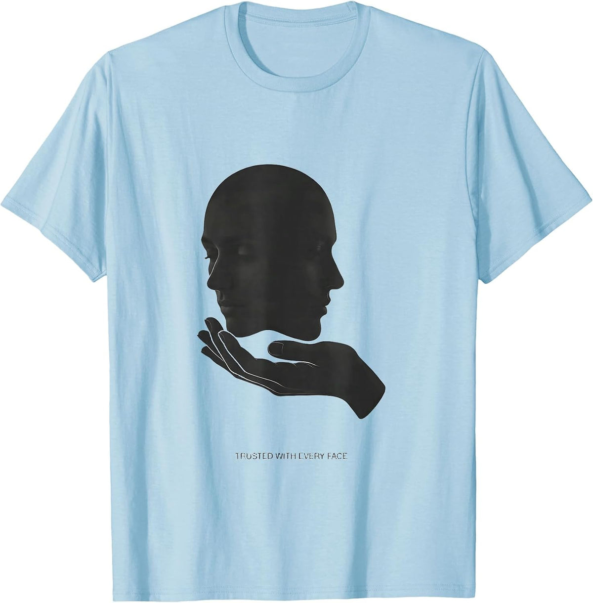 Men's Trusted With Every Face Minimalist Esthetician Gift T-Shirt - Baby Blue