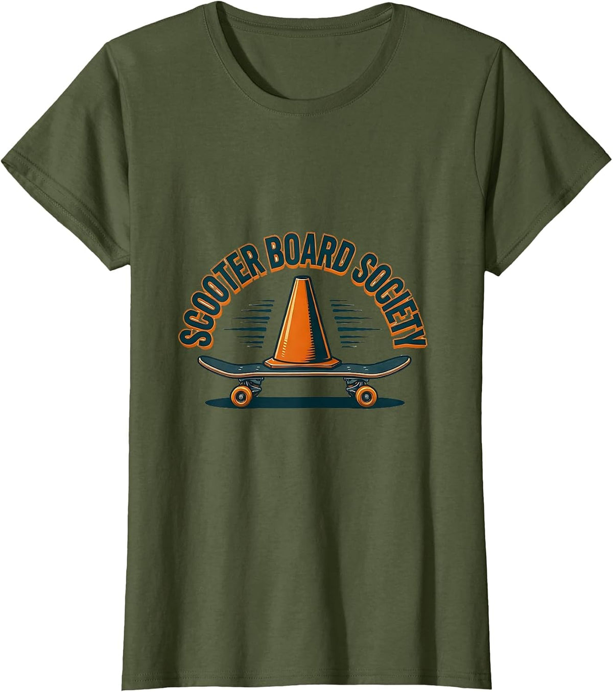 Women's Scooter Board Society Funny Occupational Therapy OT Month T-Shirt - Olive Green