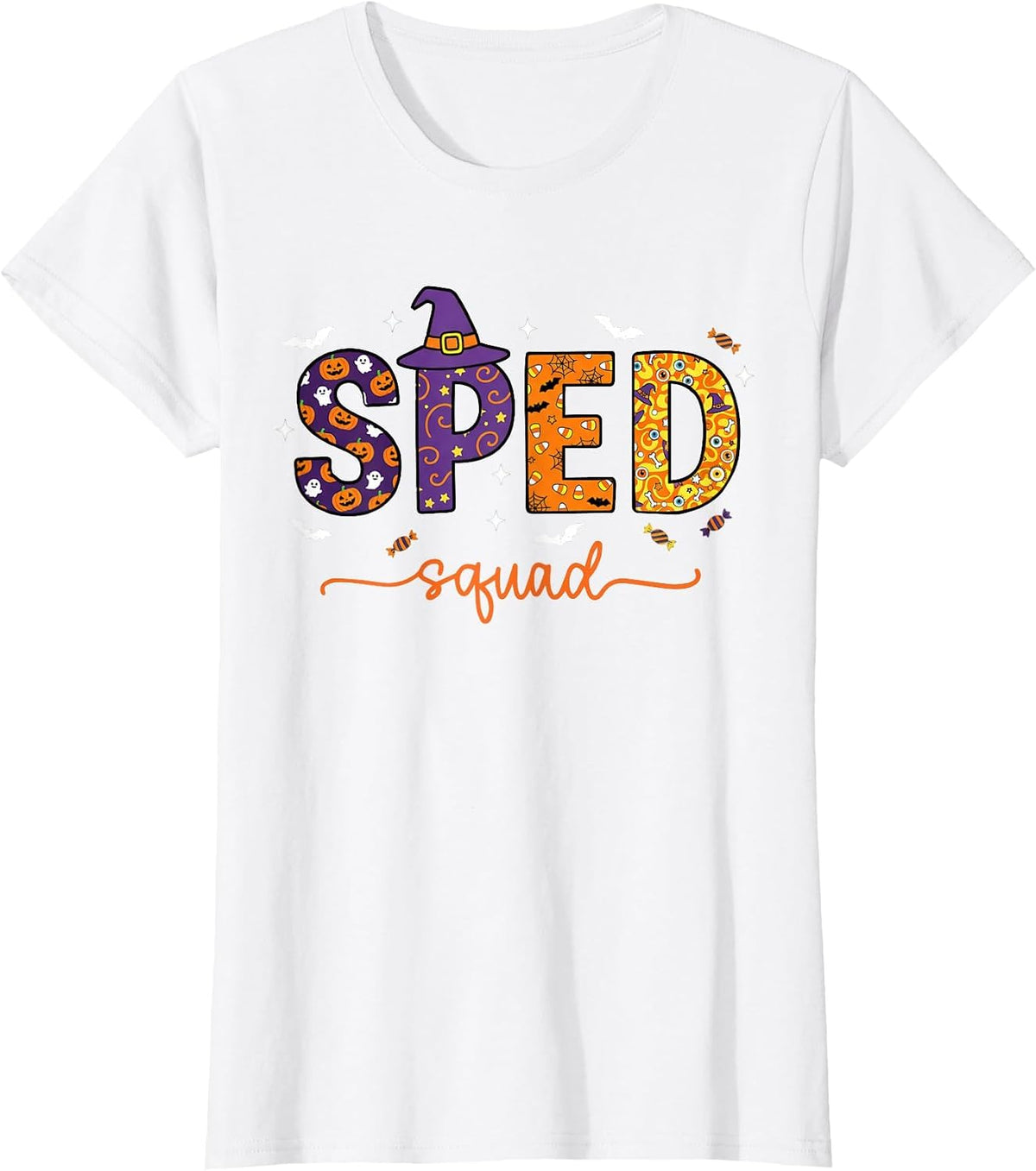 Sped Squad Team Special Education Teacher Halloween T-Shirt - White