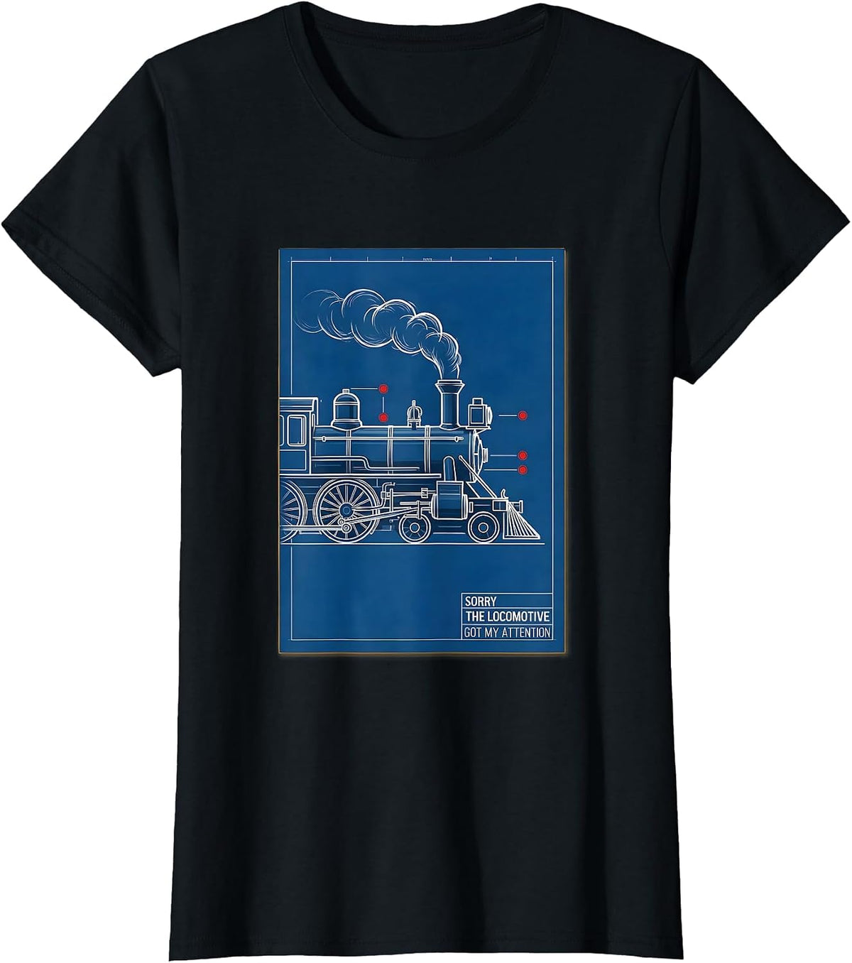Sorry The Locomotive Got My Attention Vintage Steam Train T-Shirt - Black