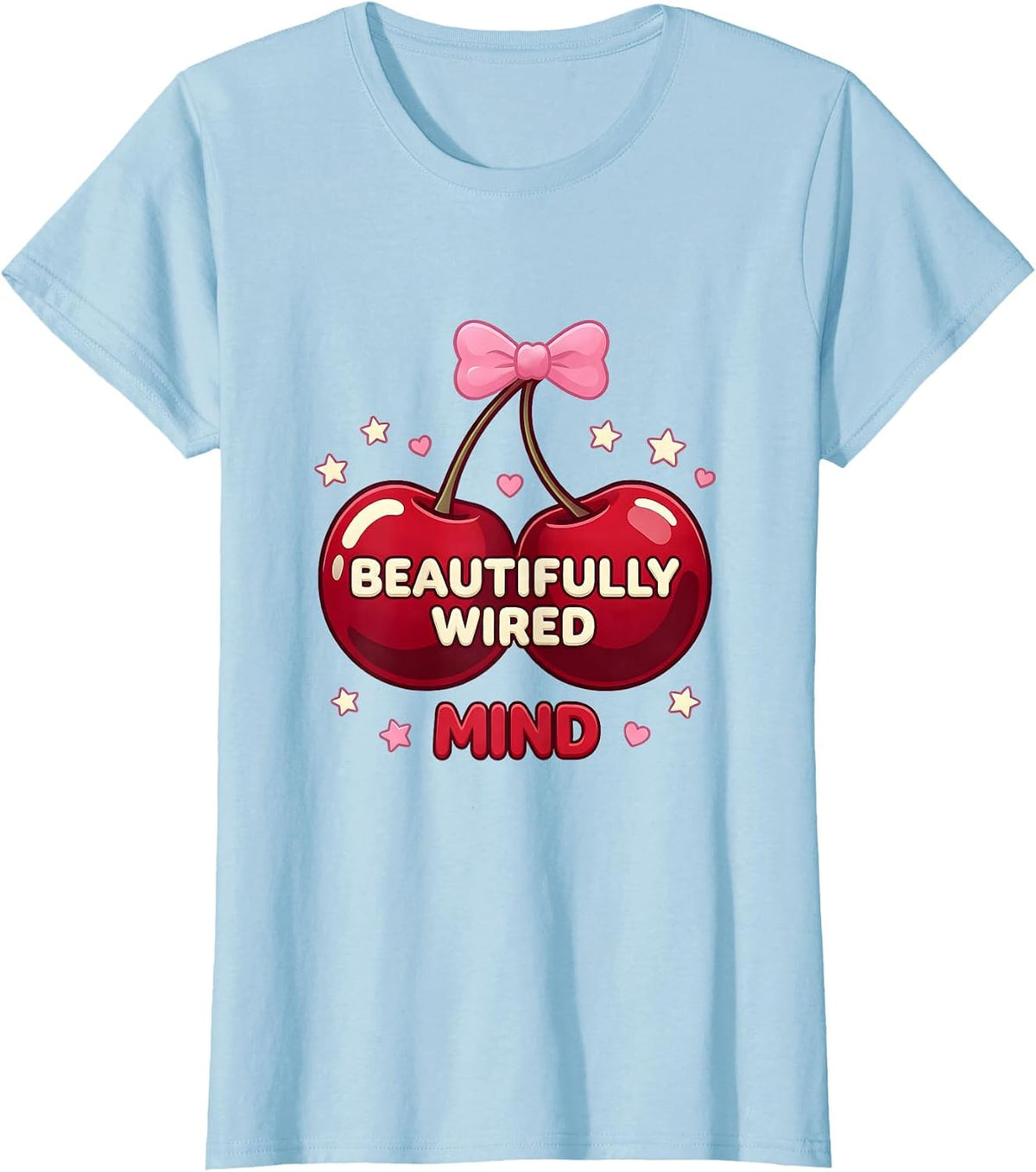 Beautifully Wired Mind Neurodiversity Design T-Shirt - Baby Blue