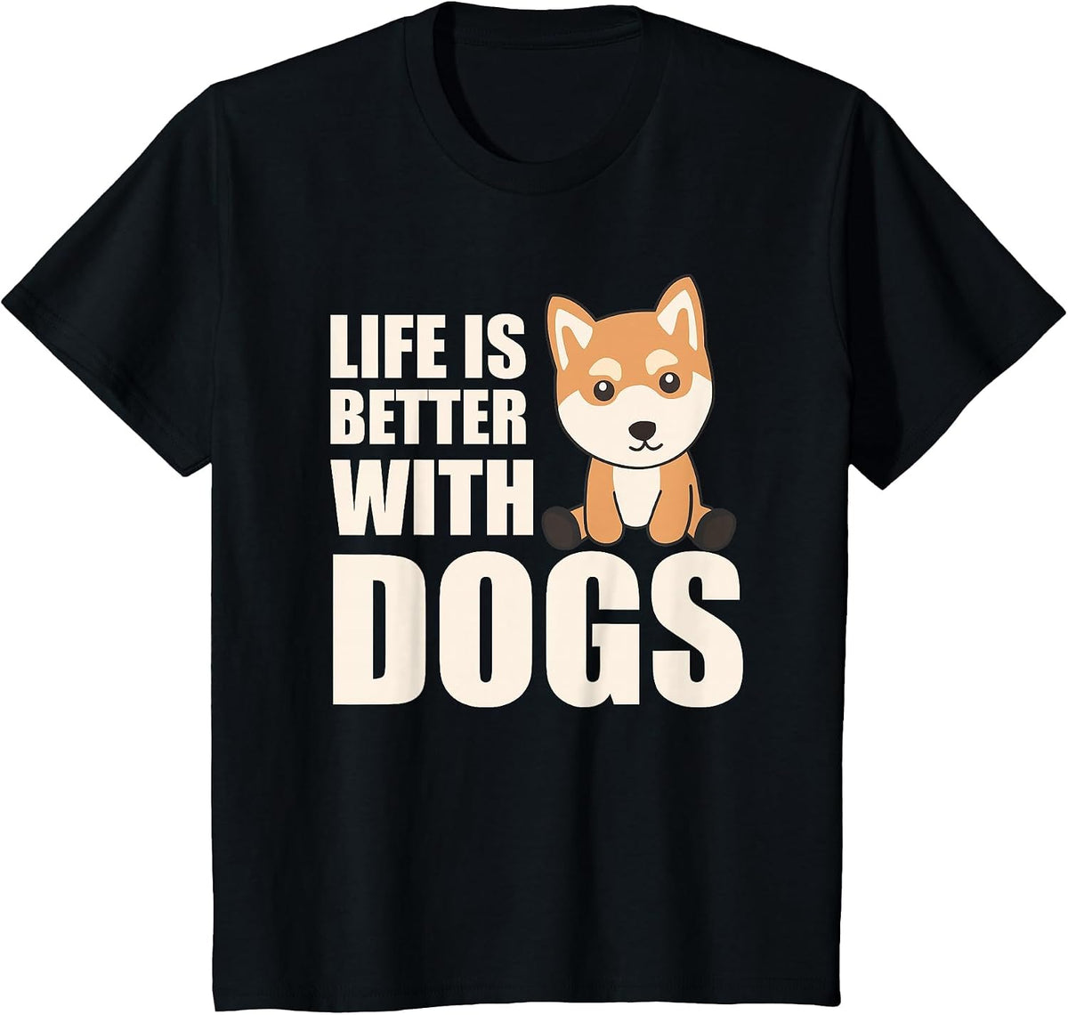 Life is Better with A Shiba Inu T-Shirt - Black