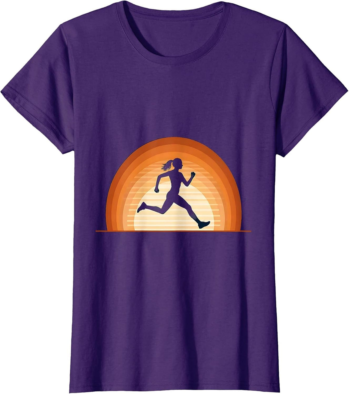 Women's Sun-Drenched Sprint Track Runner Illustration T-Shirt - Purple