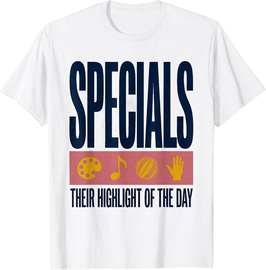 Men's Specials Their Highlight Of The Day Warm Teacher Squad T-Shirt - White