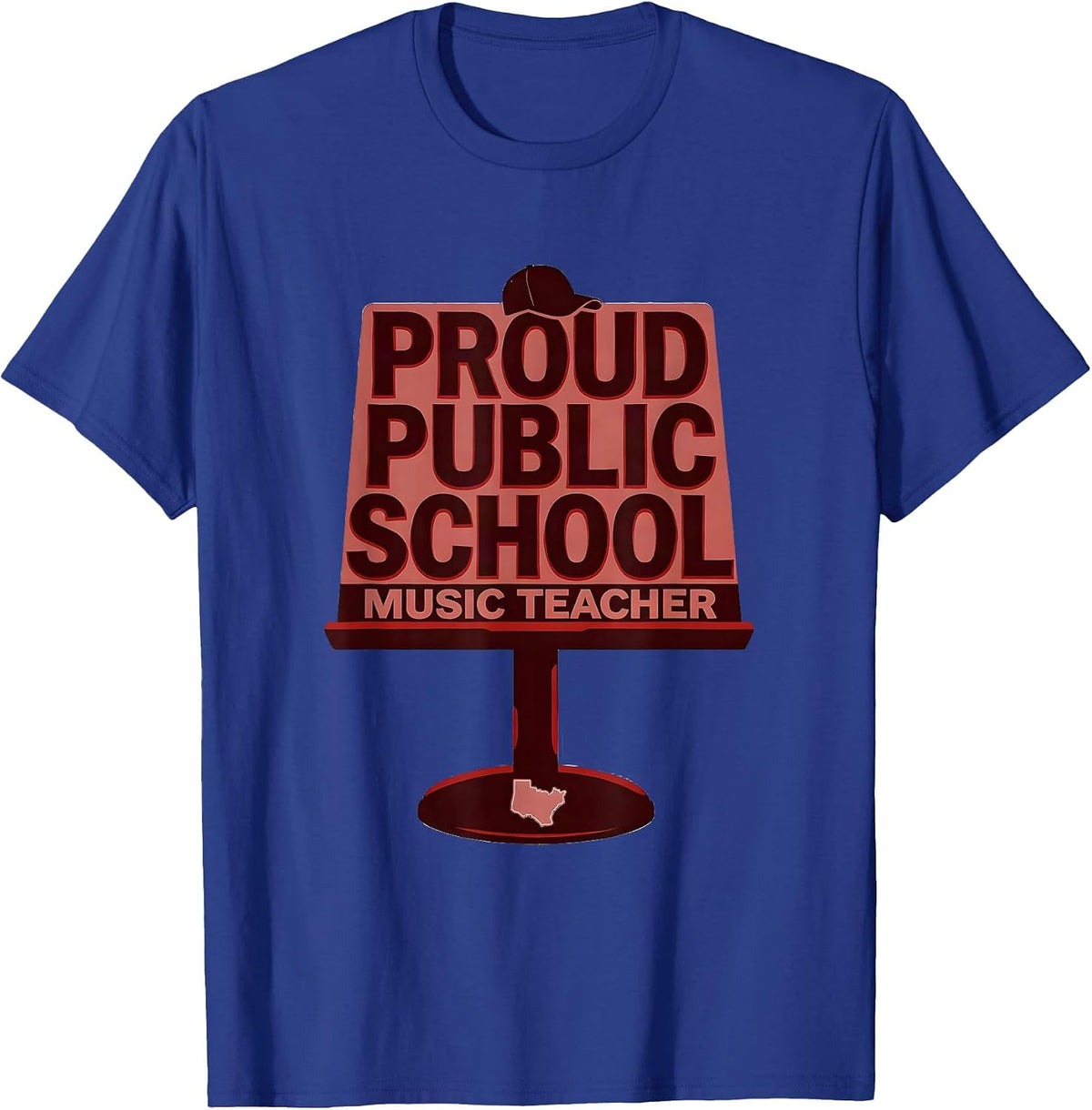 Proud Public School Music Teacher Red For Ed Teacher T-Shirt - Royal Blue