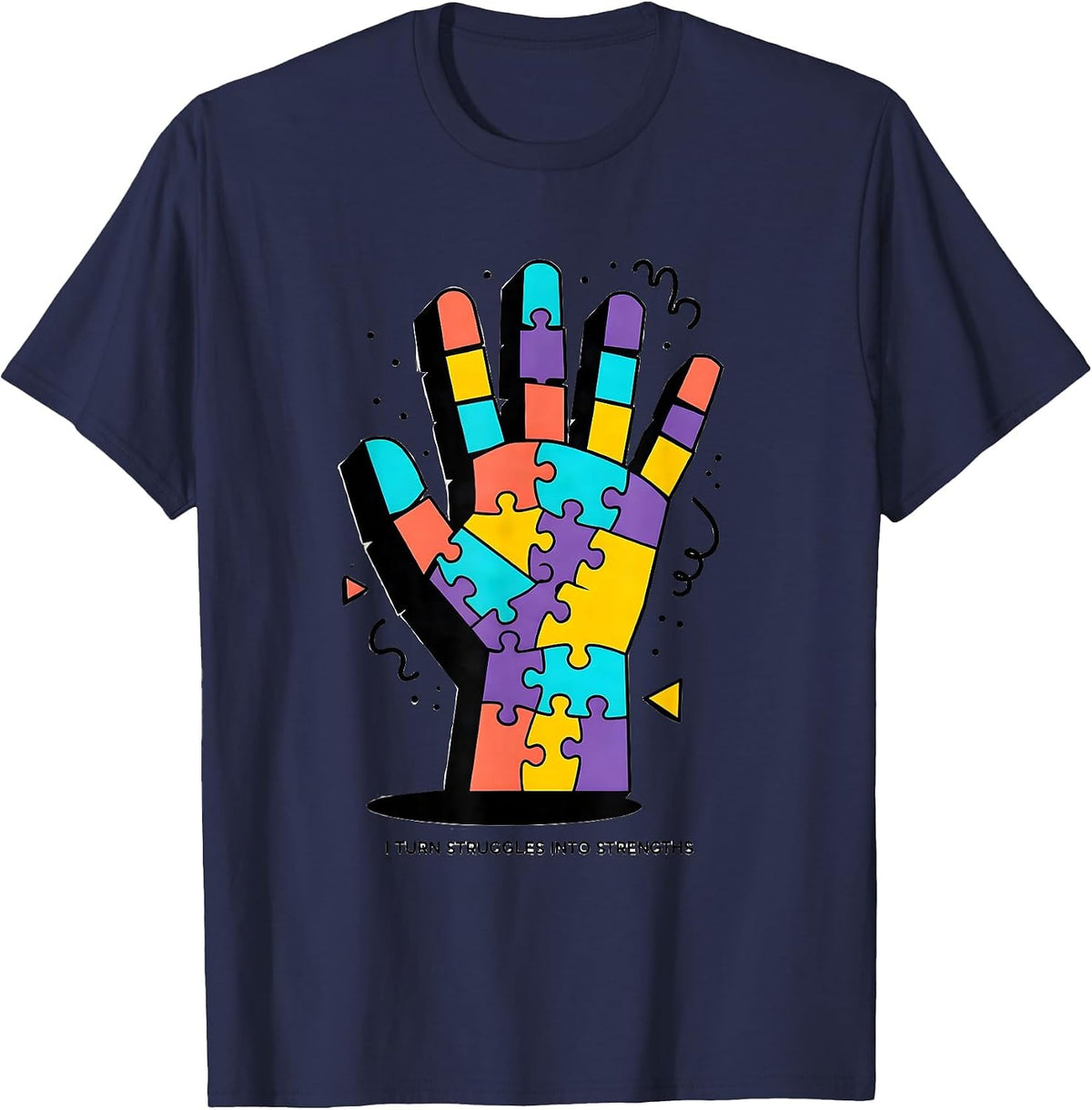 Men's I Turn Struggles Into Strengths Occupational Therapy T-Shirt - Navy Blue