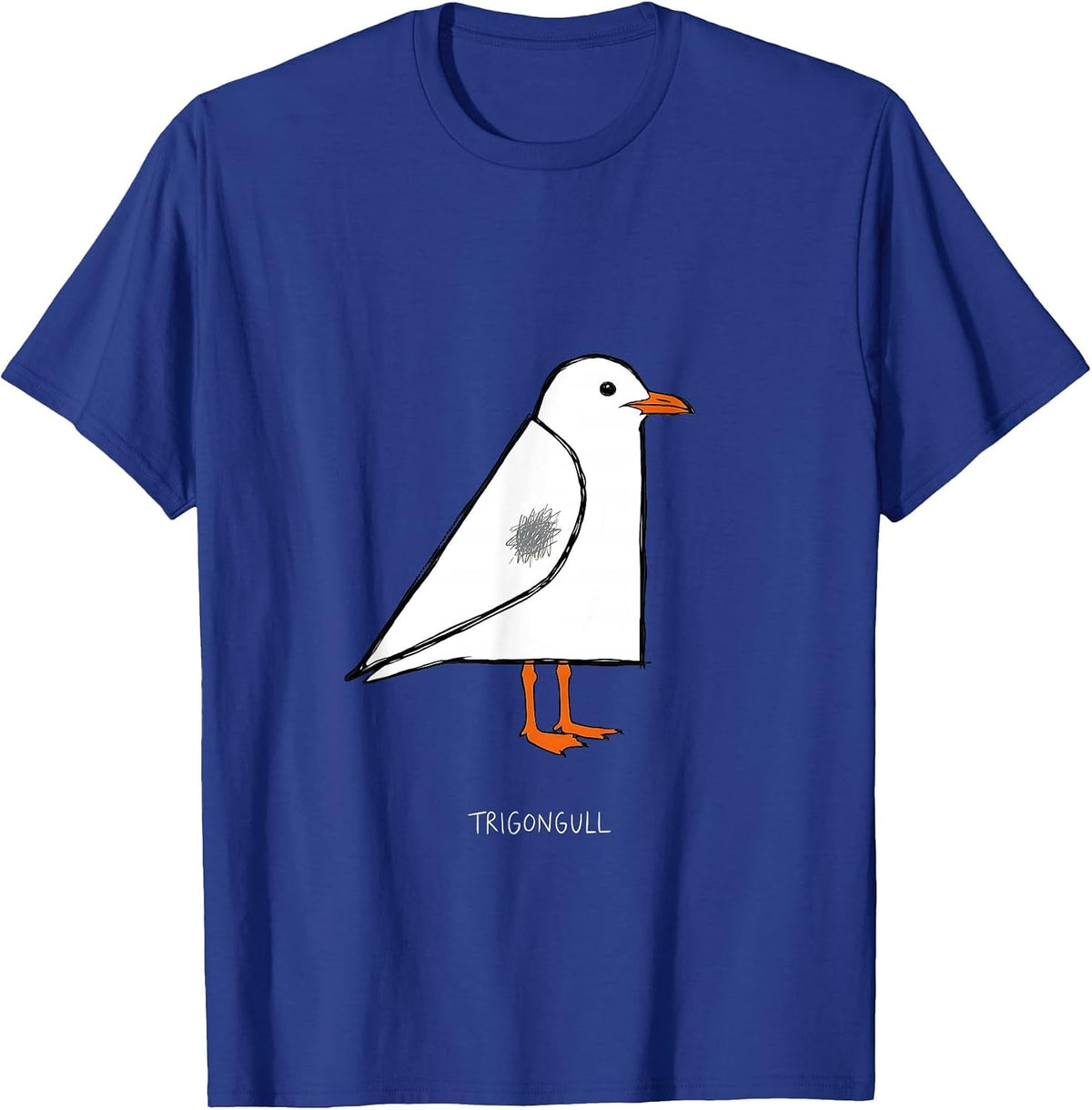 Men's TrigonGull Minimalist Math Teacher Bird Pun Funny T-Shirt - Royal Blue