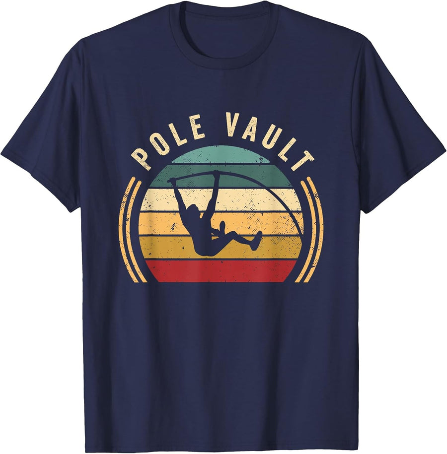 Vintage Pole Vault | Track and Field | Pole Vaulting T-Shirt - Navy Blue
