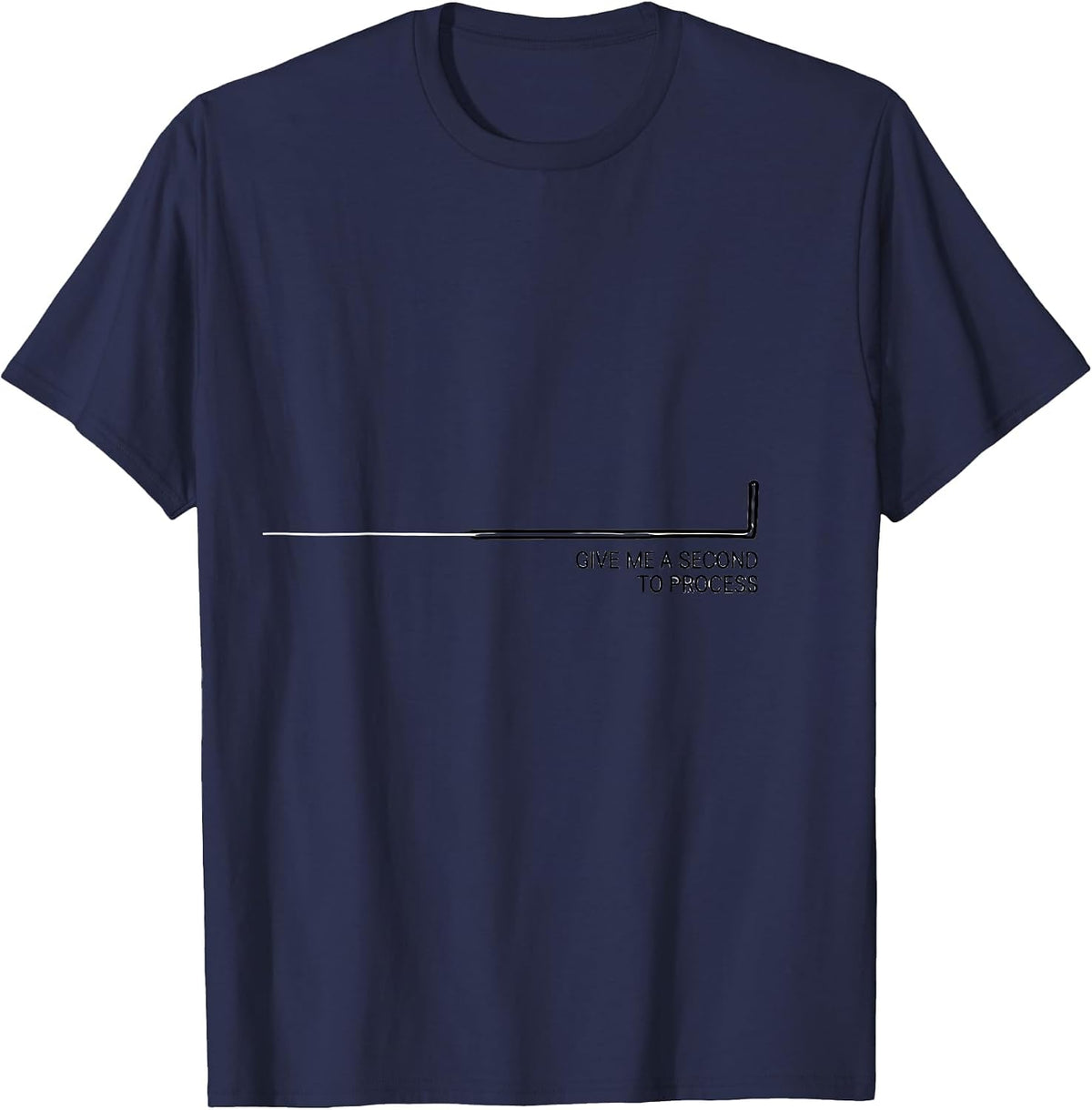 Give Me A Second To Process Funny Neurodiversity Acceptance T-Shirt - Navy Blue