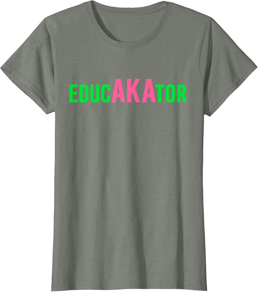 Aka Educator Funny Educators & Teacher Crew School Squad T-Shirt - Olive Heather