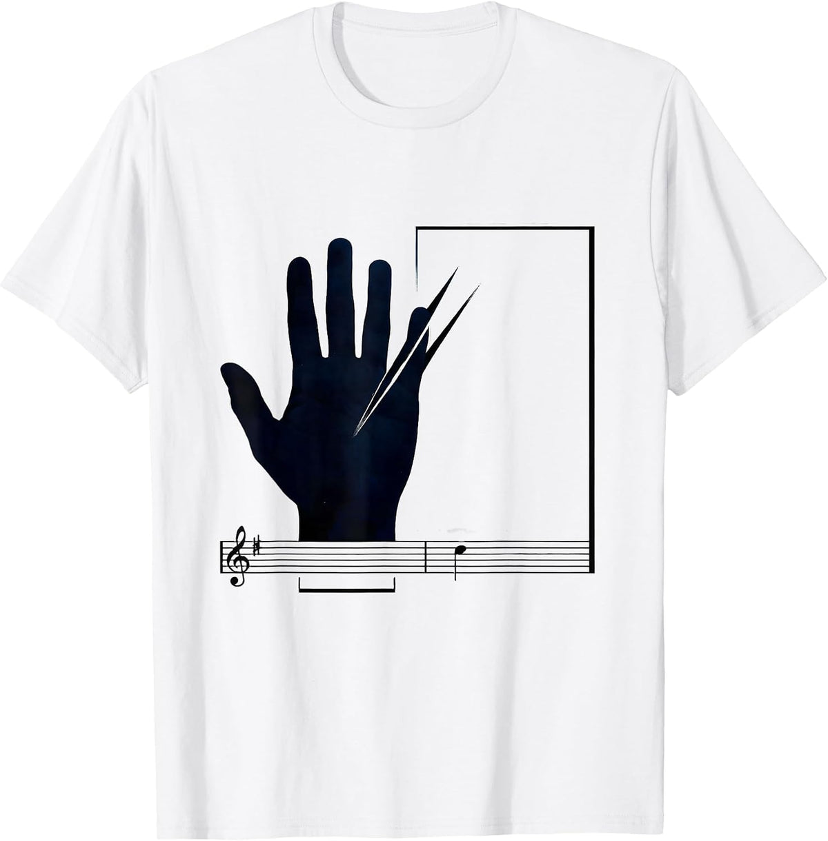 Men's Music Symbol Humor Editorial Conceptual Musician Gift T-Shirt - White