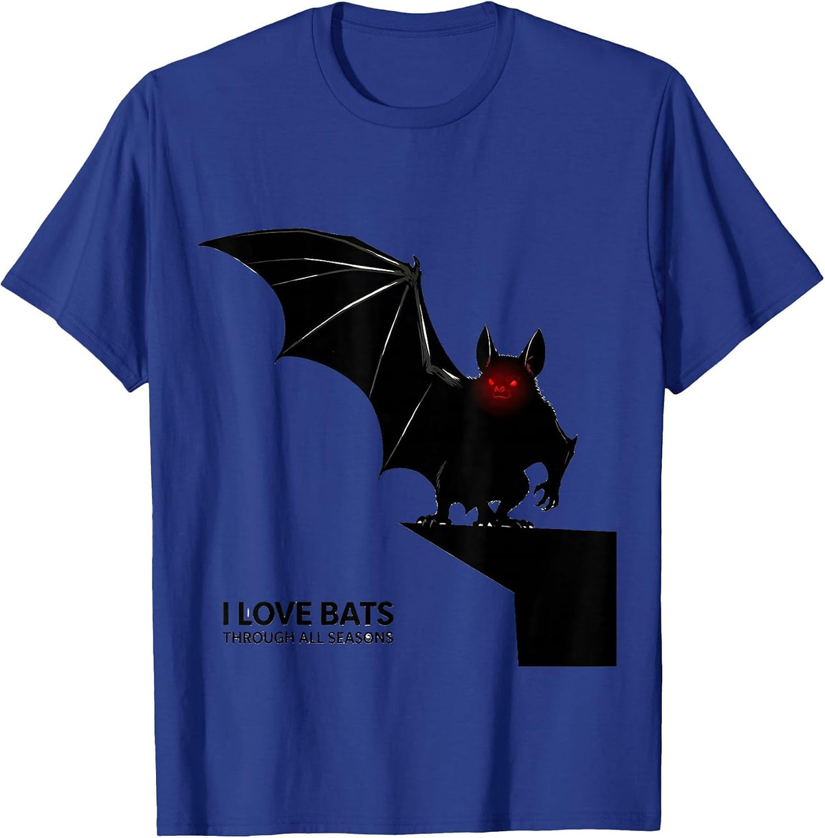 Men's I Love Bats Through All Seasons Vintage Bat Lover Halloween T-Shirt - Royal Blue
